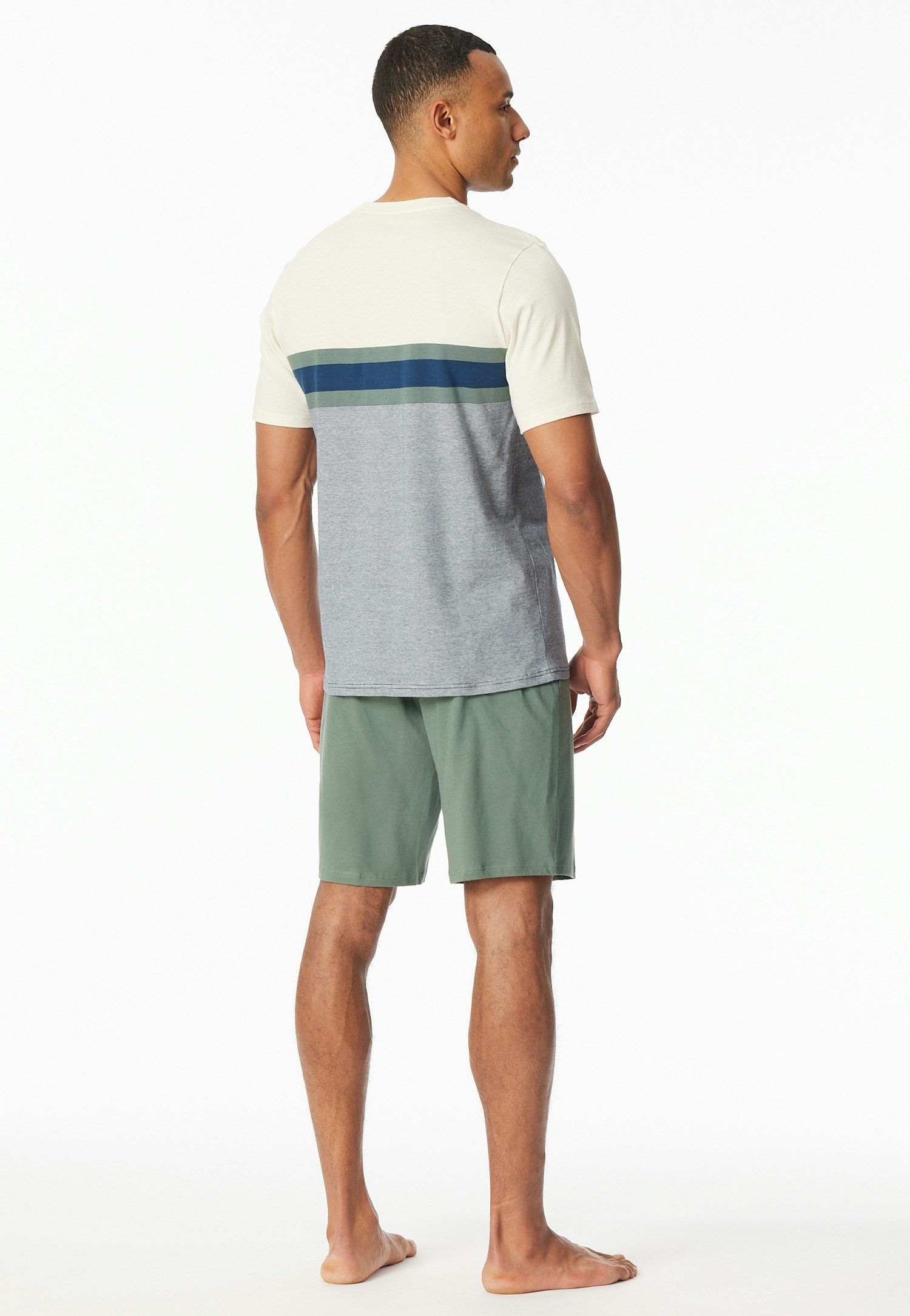 Schiesser Shortama Casual Nightwear Shorts in uni met bindband aan de tailleband (2-delig)