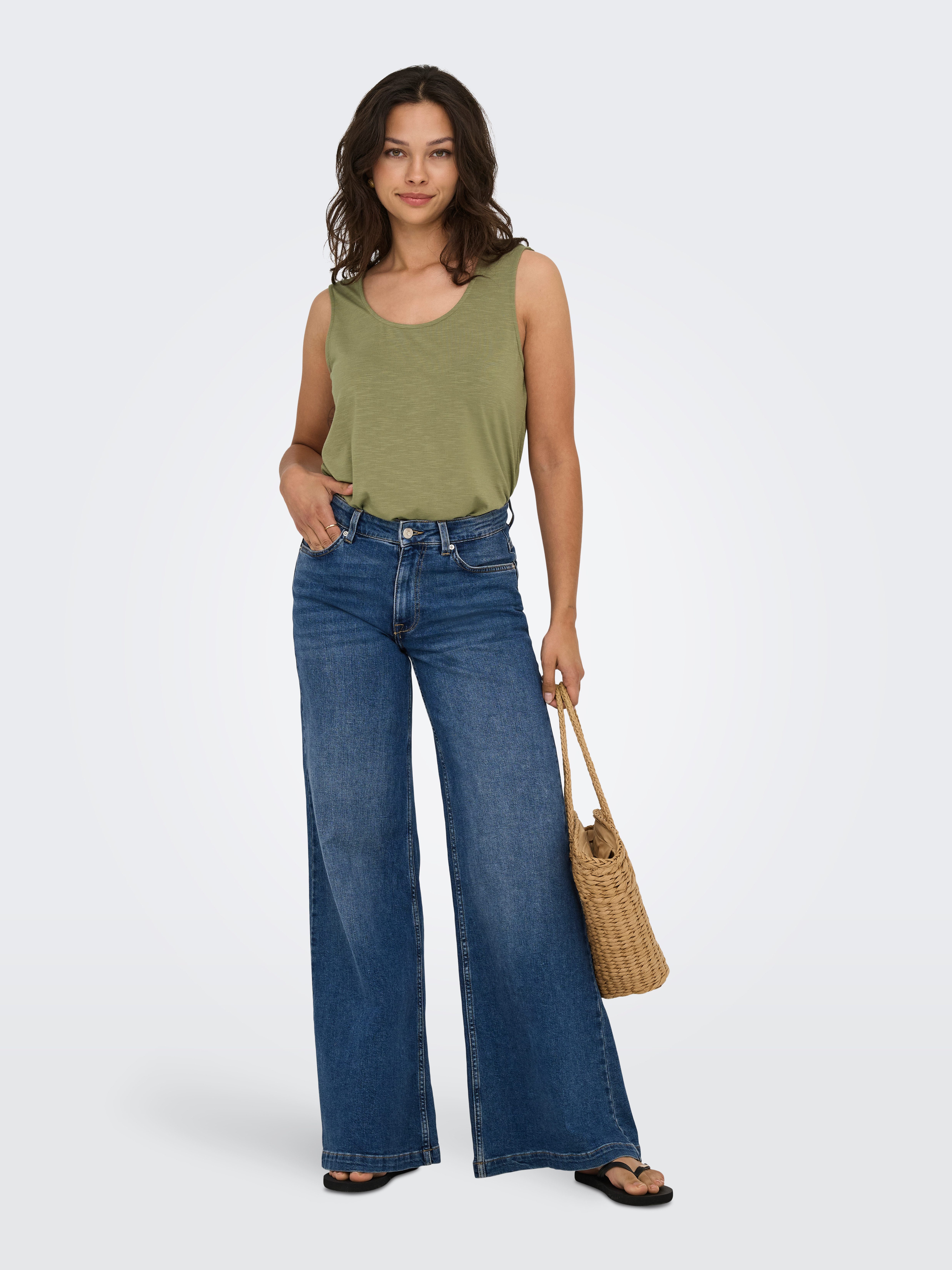 Only Kanten top ONLFREDA S/L U-NECK MIX TOP BOX JRS