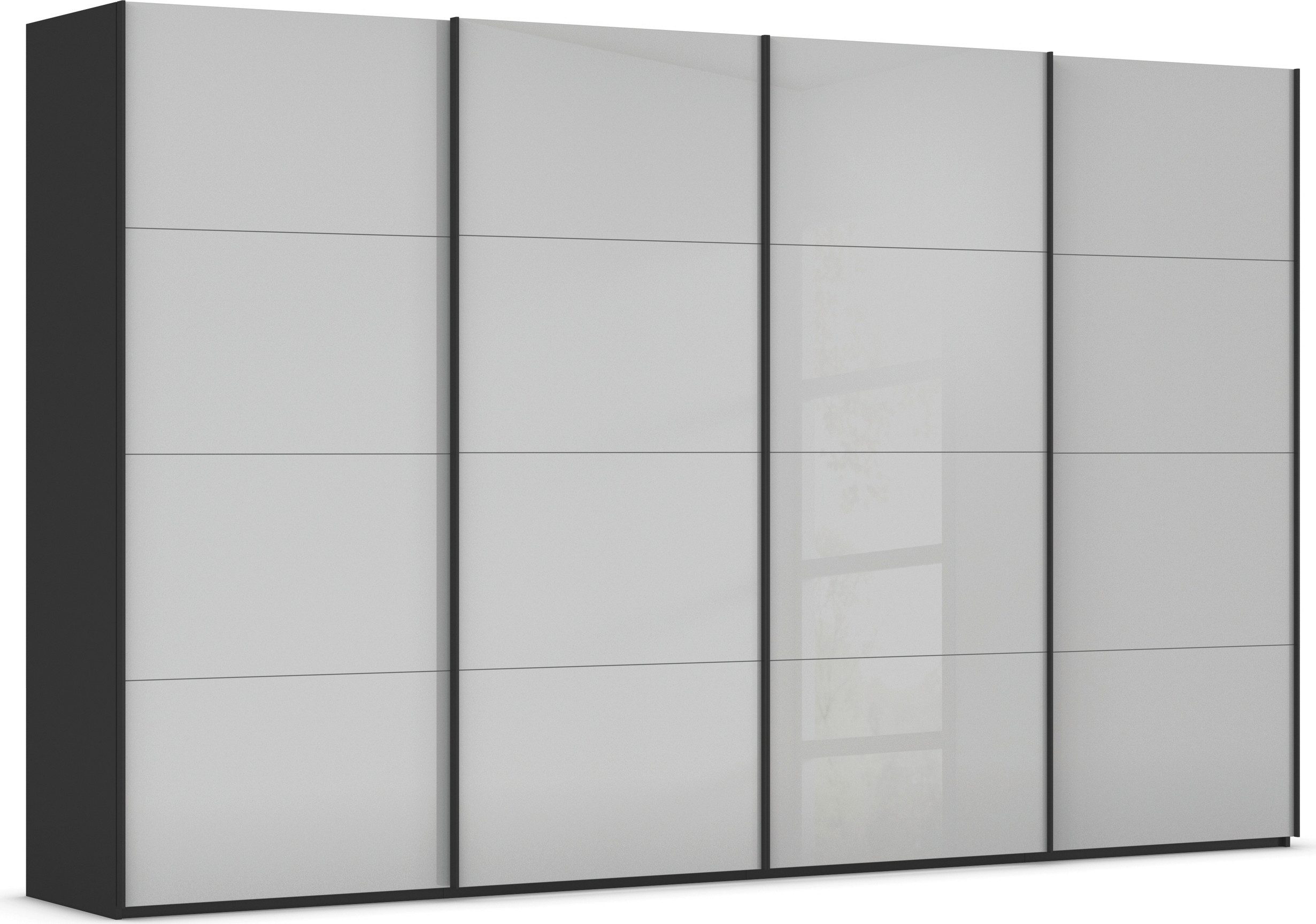 rauch Schuifdeurkast Kledingkast Kast Garderobe Slaapkamerkast SCALE-FYRA edel vierdelige deuren met glas-front veel kleuren made in germany