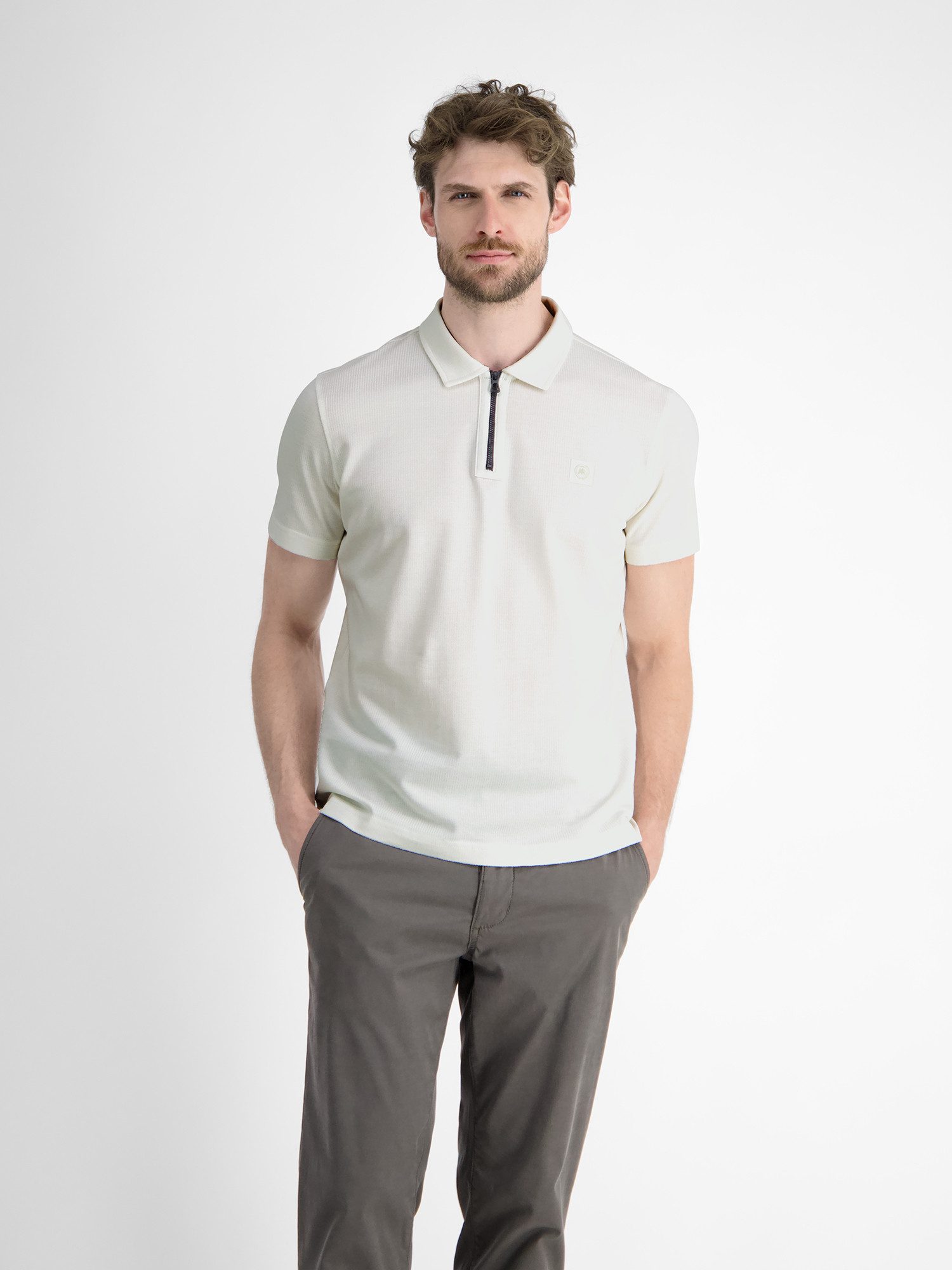 Lerros Poloshirt LERROS heren poloshirt met ritskraag