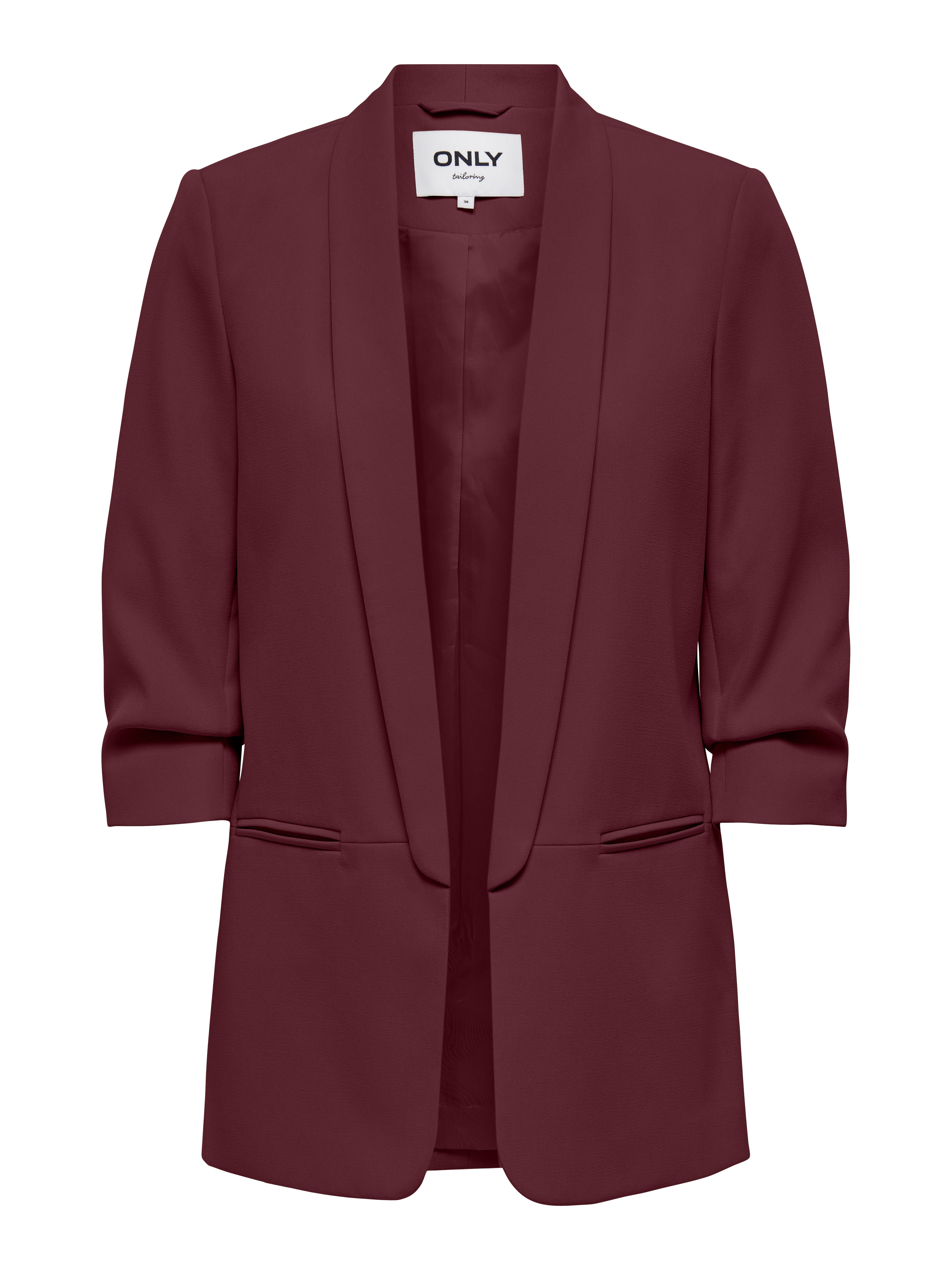 Only Korte blazer ONLELLA – Vrouwelijke blazer met 3/4 mouwen en ruches