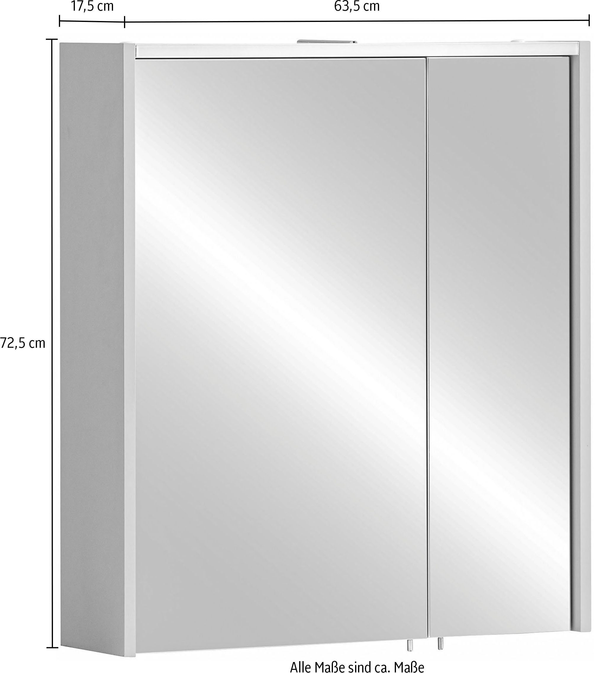 Schildmeyer Spiegelkast Smash, breedte 63 cm Abrikozen decor, incl. LED-verlichting en stopcontact