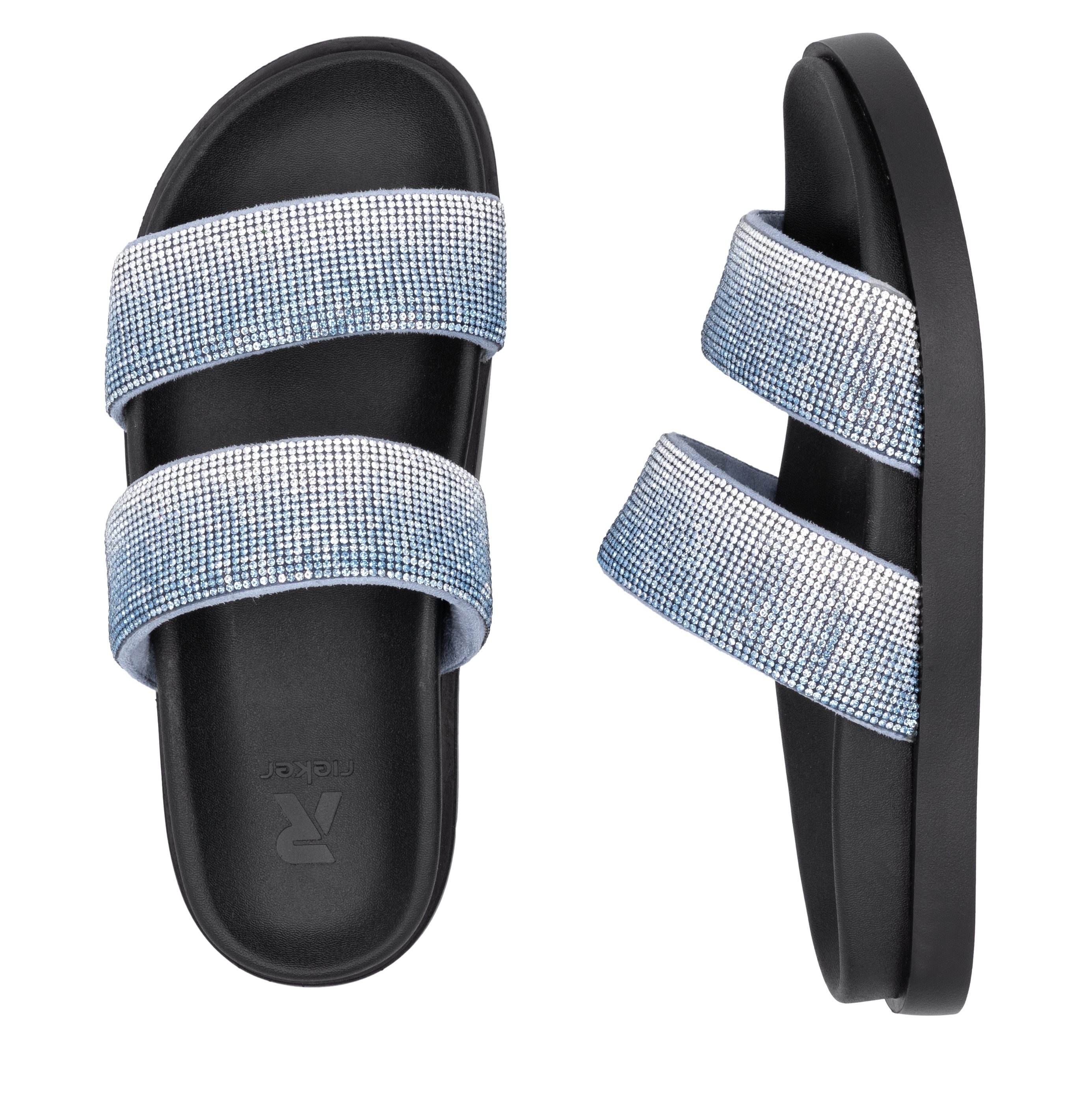 RIEKER Sport Slippers , zomer schoen, strand schoen, slippers, poolslides in glitter-look