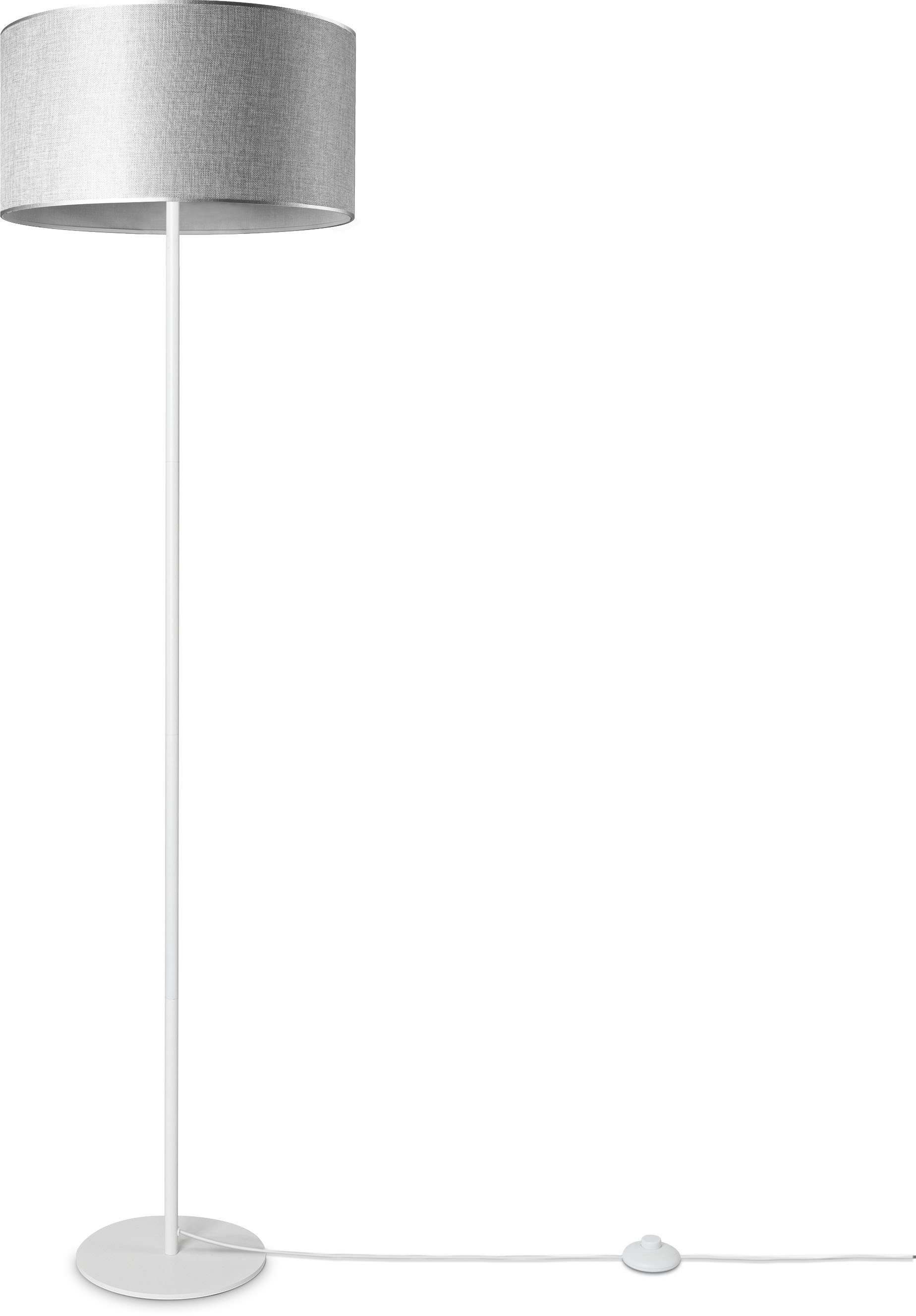 Paco Home Staande lamp LUCA CANVAS UNI COLOR Lampenkap stof woonkamer leeslamp kantoor E27 vloerlamp Scandi