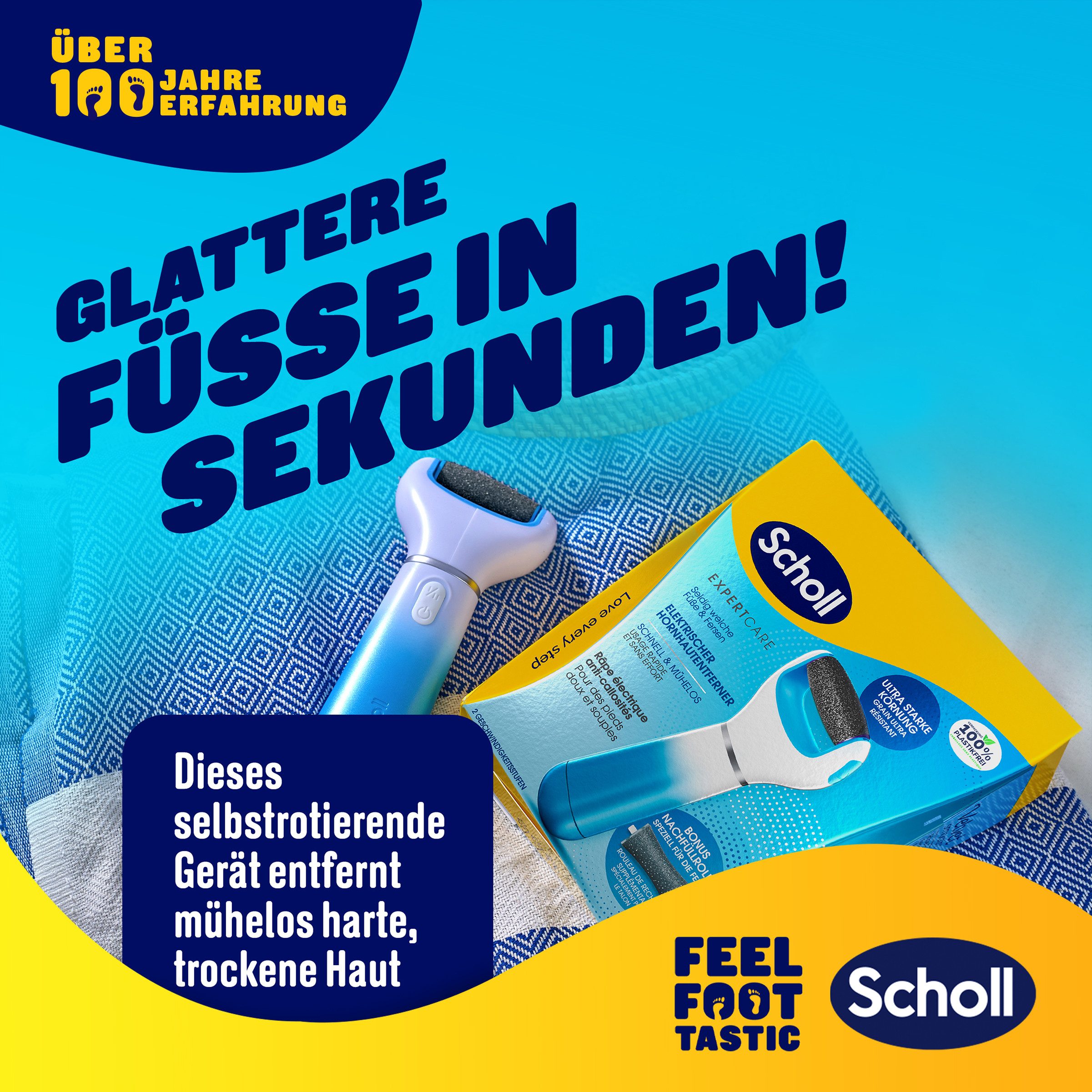 Scholl Elektrische eeltverwijderaar Expert Care, Eelt verwijdering voor zijdezachte voeten (set)