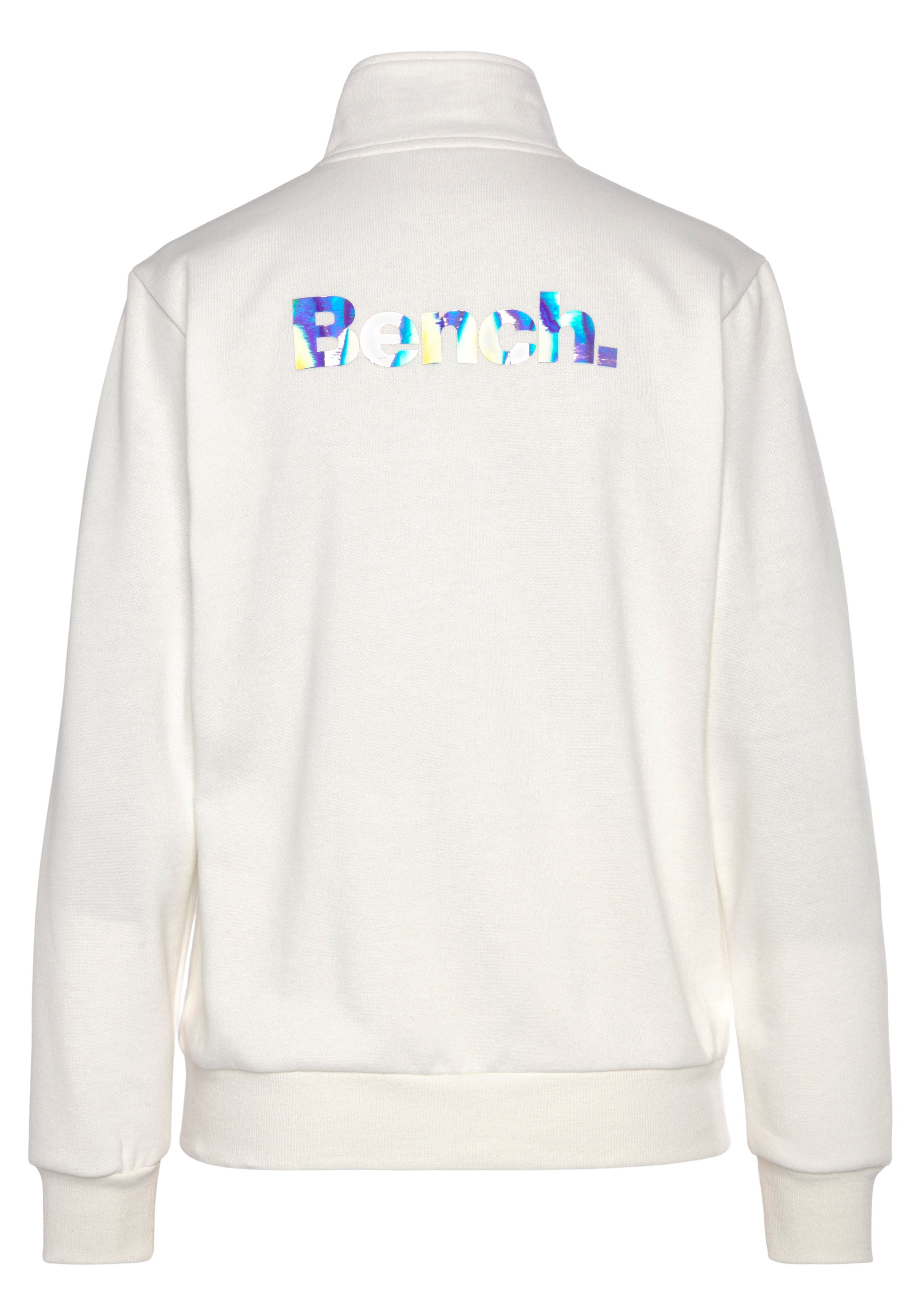 Bench. Loungewear Sweatvest -lounge jas Loungejack met staande kraag en glanzende logoprint, loungewear