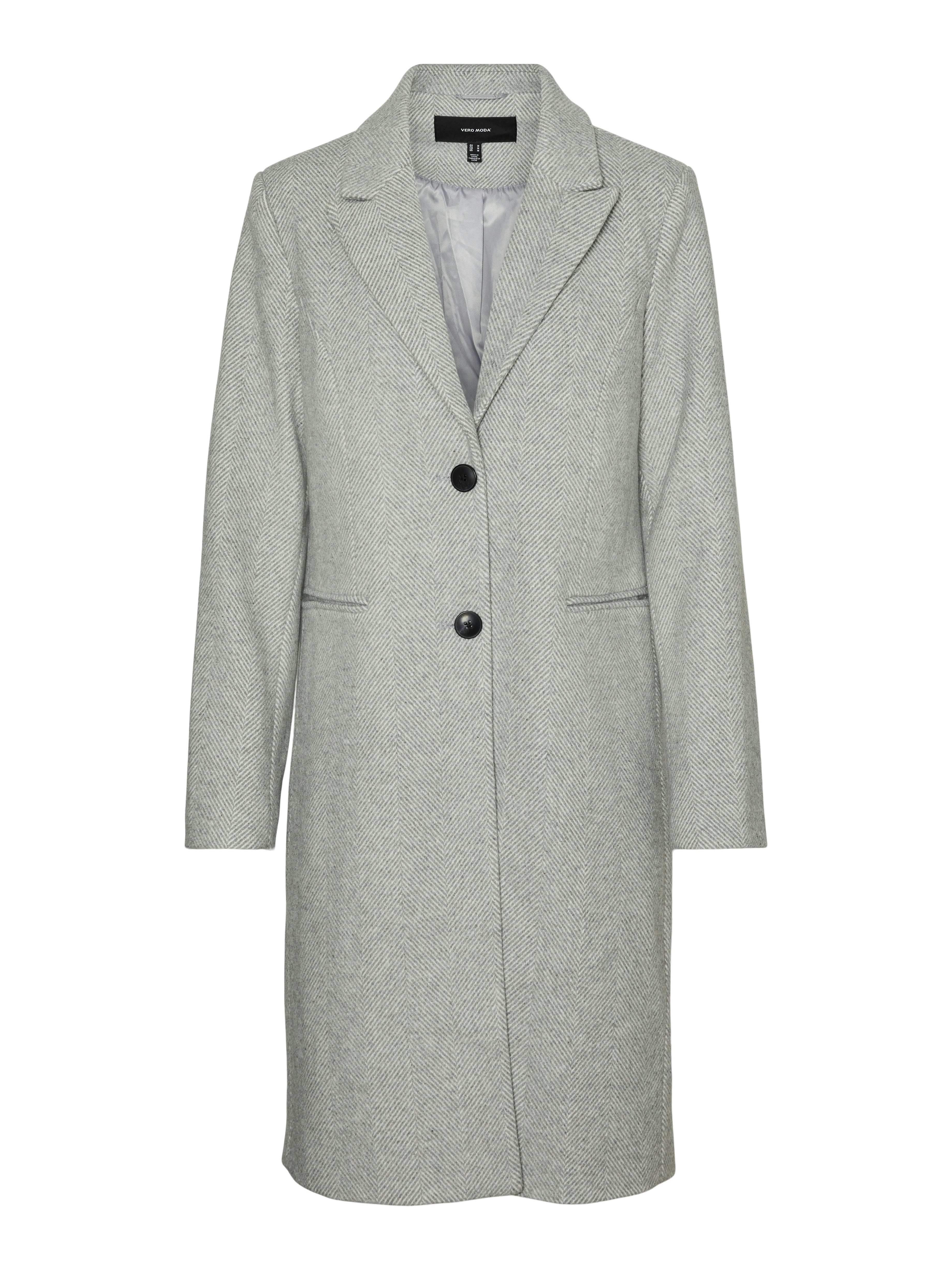 Vero Moda Lange jas VMBLAZA HERINGBONE LONG WOOL COAT GA BOO