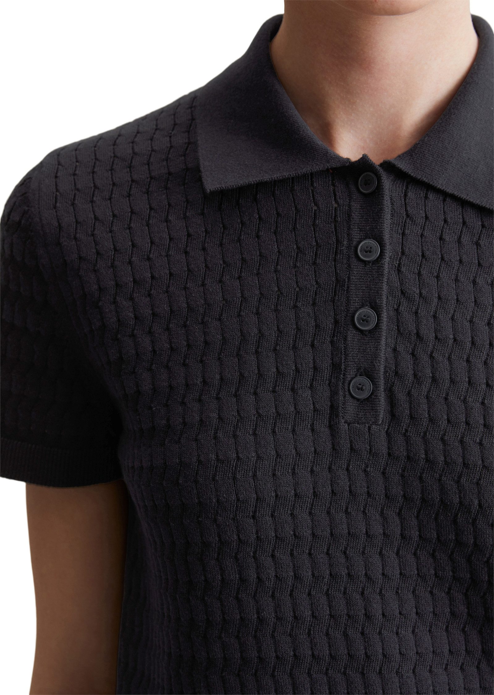 Marc O'Polo DENIM Poloshirt van breisel, modieus patroon, regular
