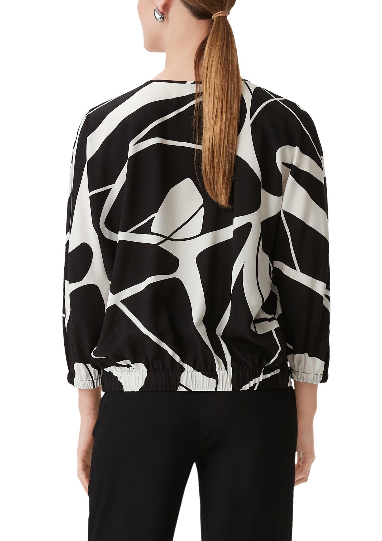 Comma Gedessineerde blouse met v-halslijn en allover-patroon