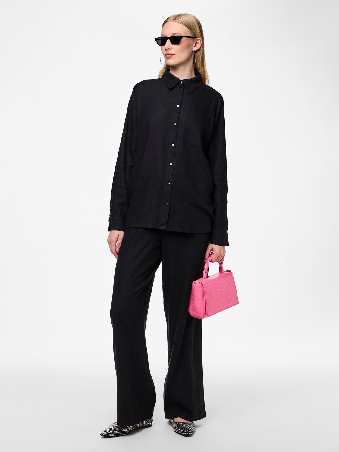 pieces Overhemdblouse PCPIA LS LOOSE SHIRT WVN NOOS