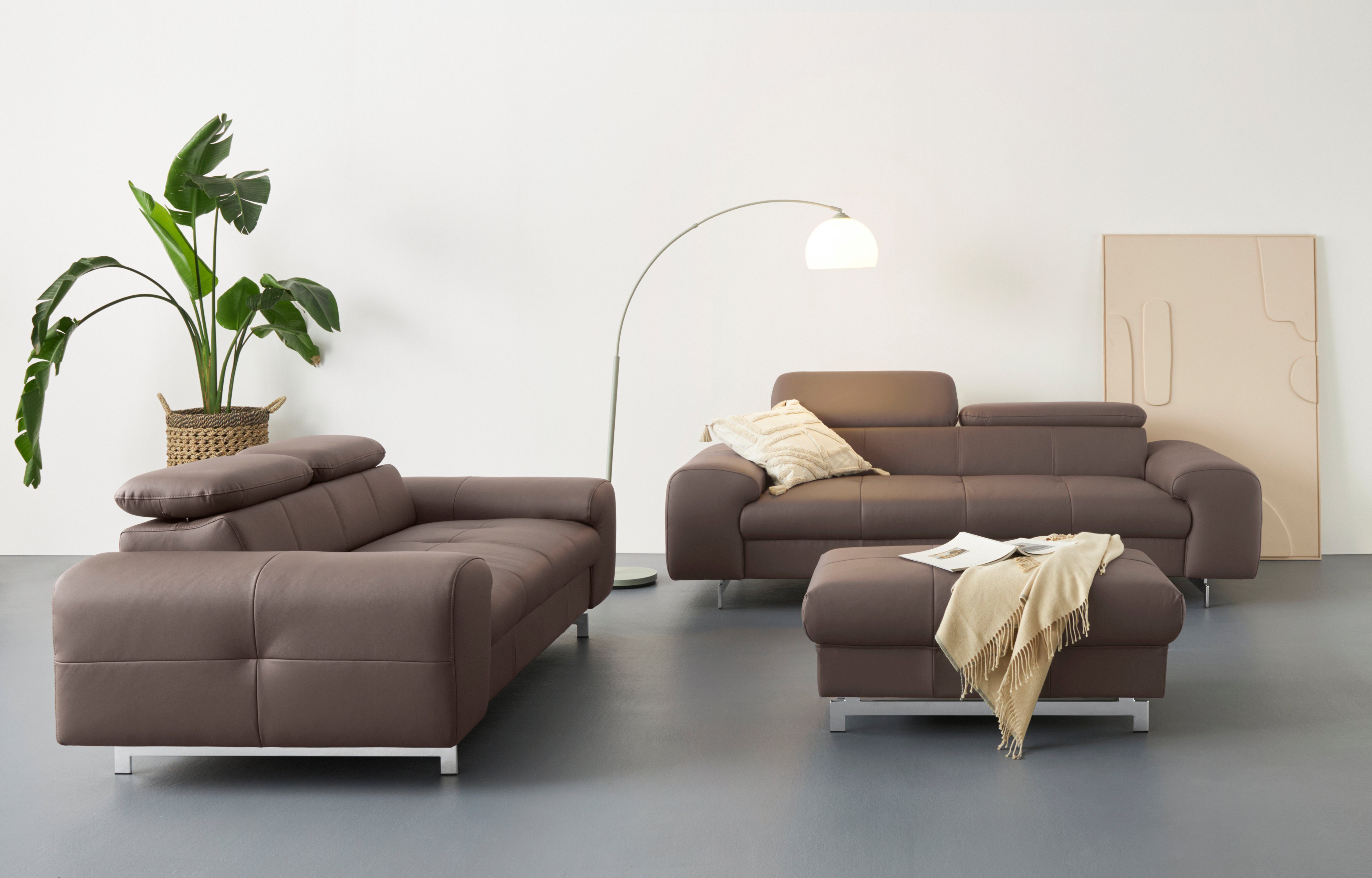 COTTA 2-zitsbank Chef 2-zitsbank met elegante stiksels, bodemvrijheid 12,5 cm
