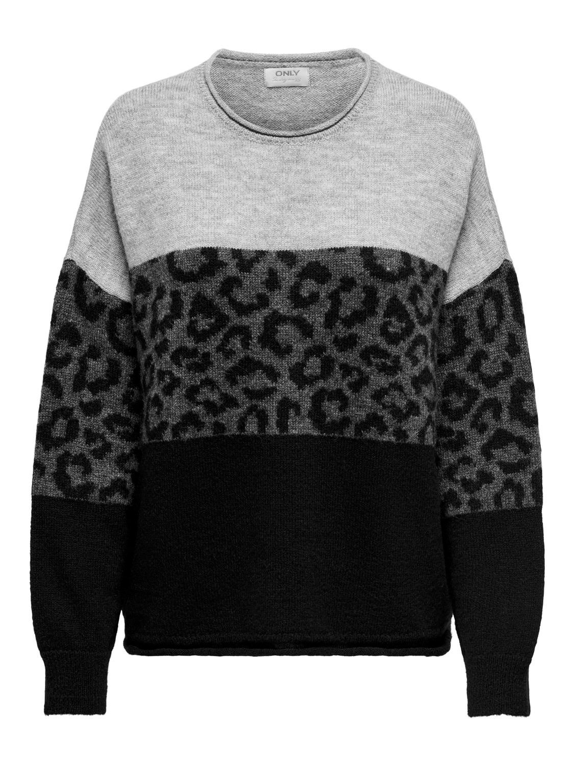 Only Trui met ronde hals ONLJADE ANIMAL LS O-NECK NOOS KNT