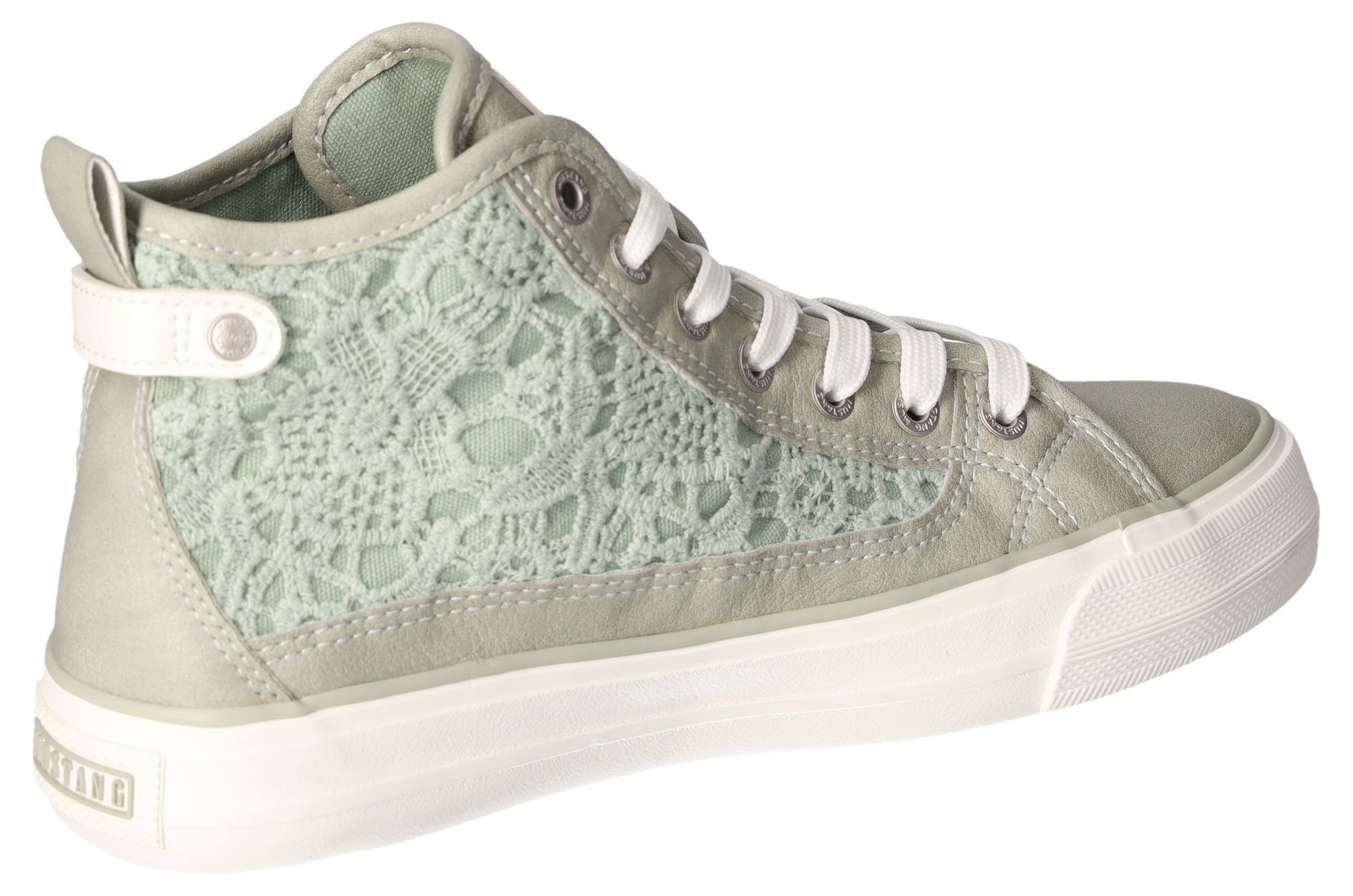 Mustang Shoes Veterschoenen high top sneakers, vrijetijdsschoen met stijlvolle textielinzet