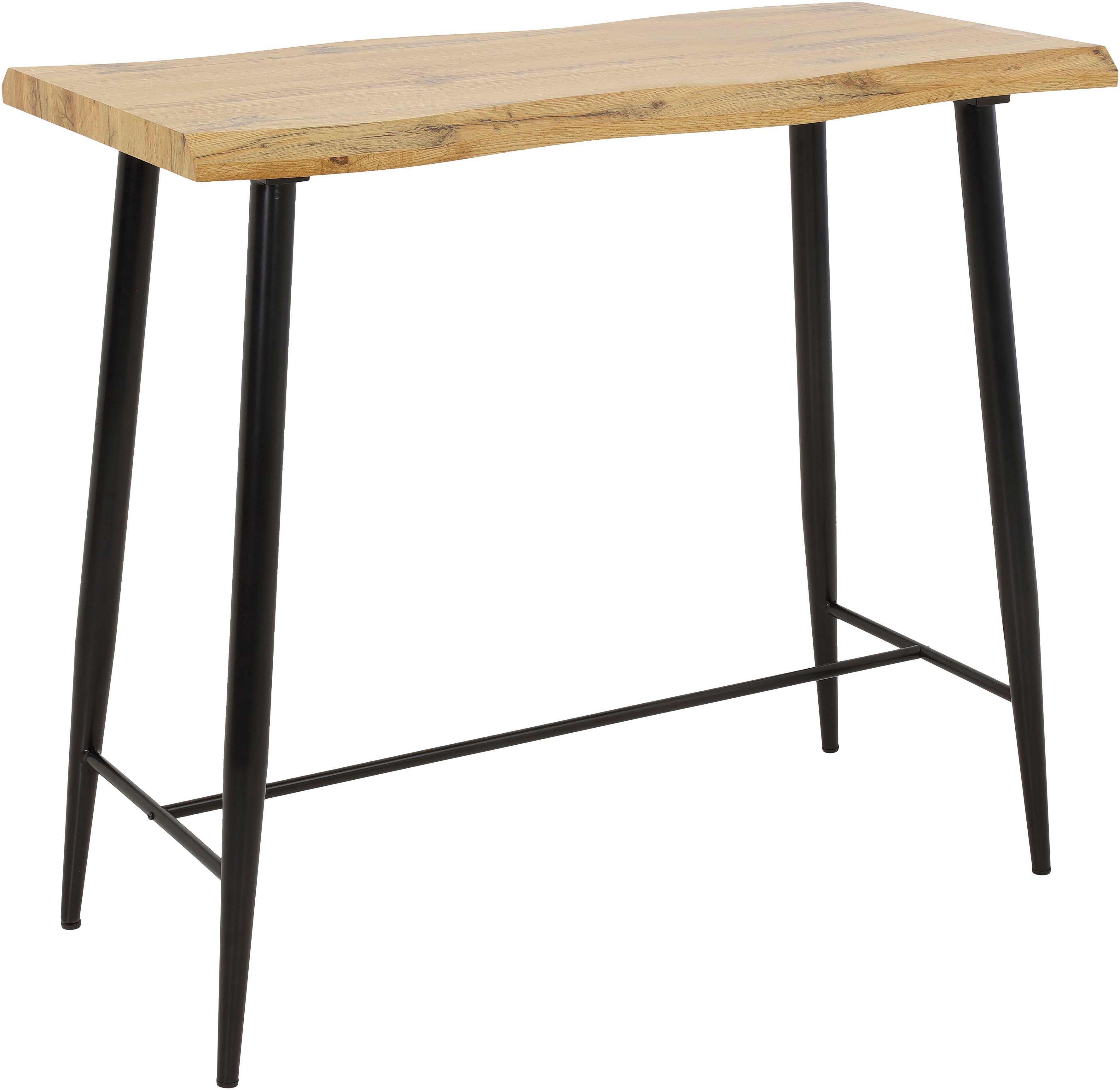 HELA Bartafel Gabi Boomstamtafel, 120 cm breed, Industrial design, wildeiken of grijs rechthoekige tafels bruin