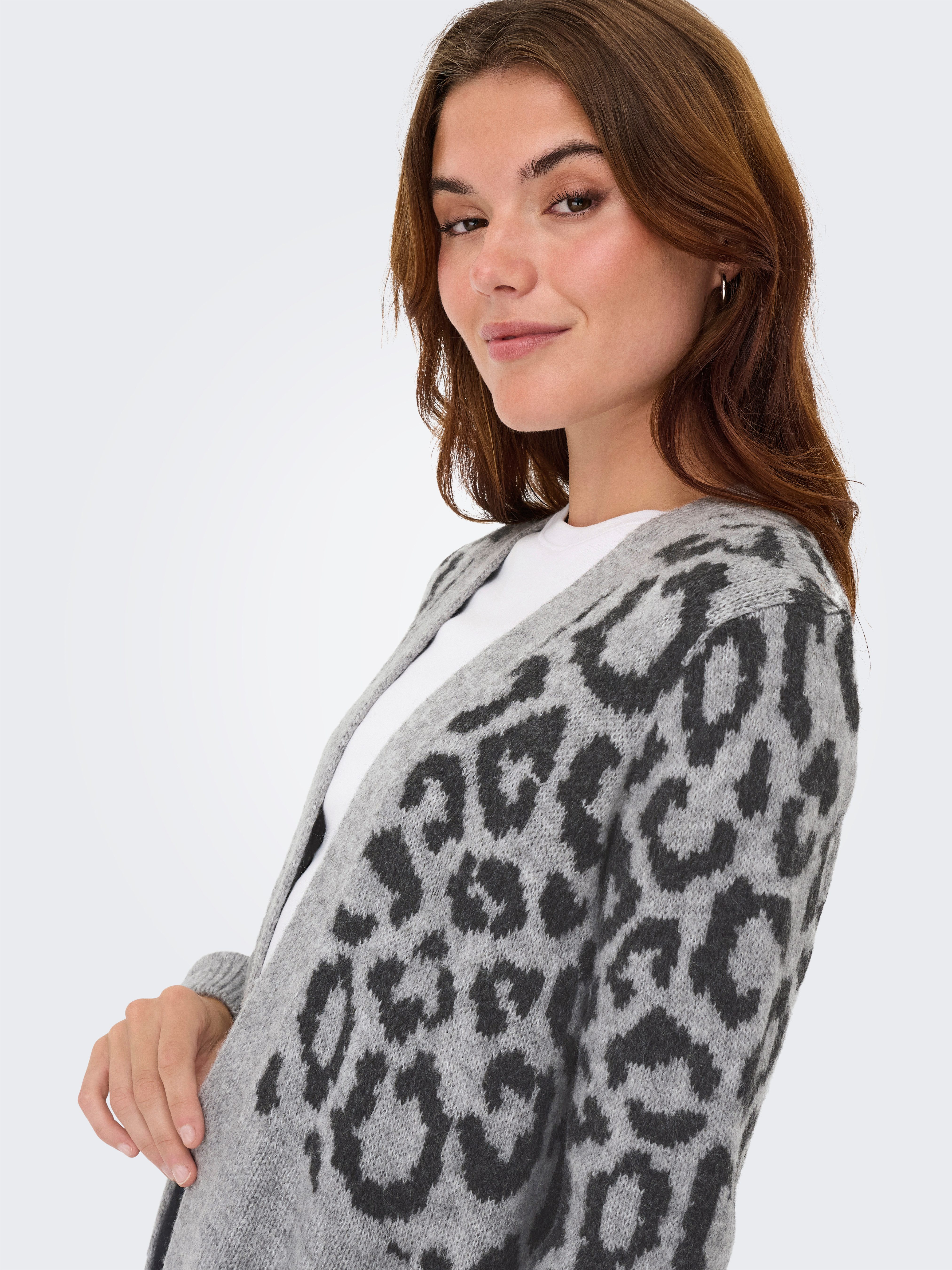 Only Vest ONLJADE ANIMAL LS CARDIGAN CC KNT
