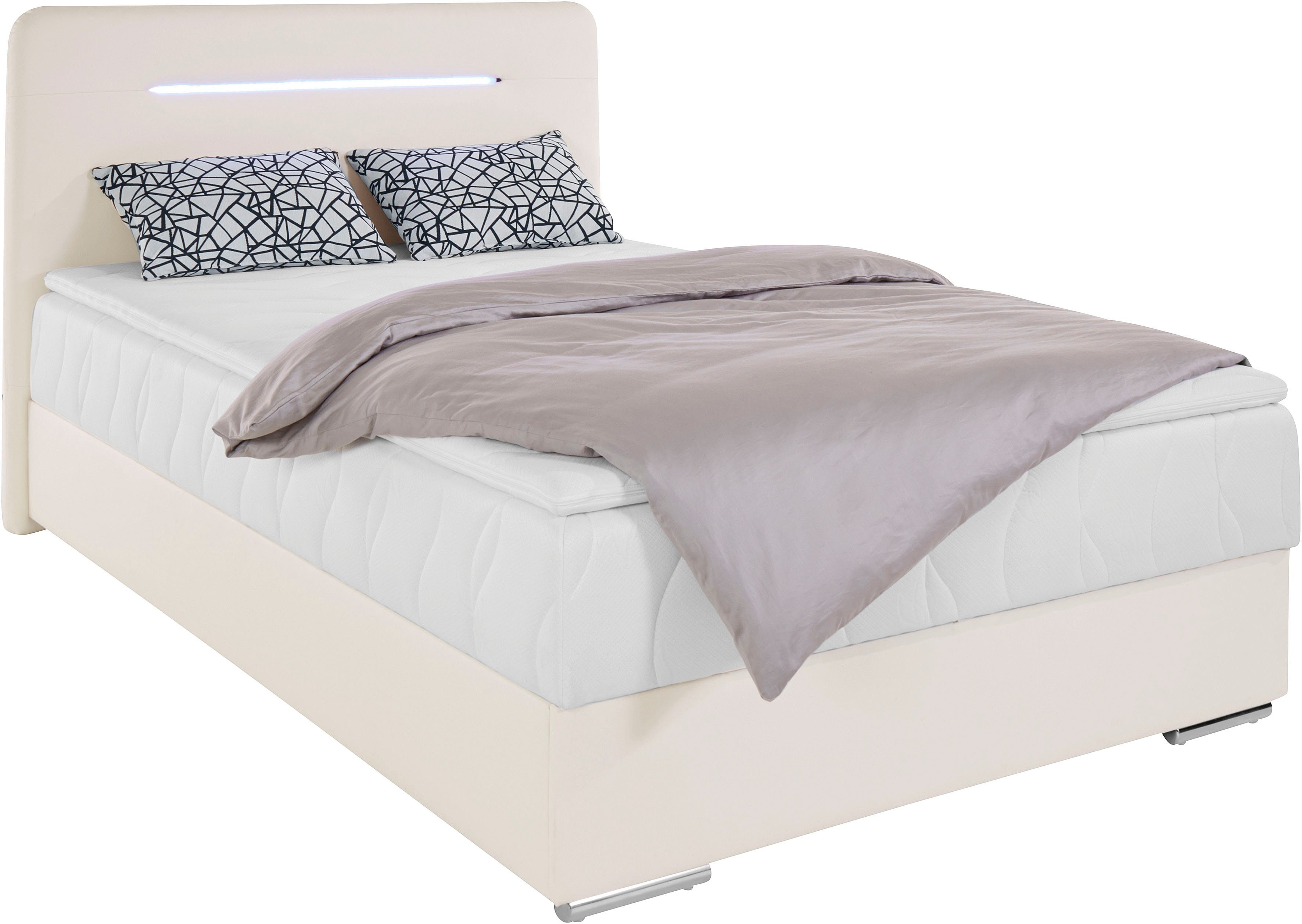 COTTA Boxspring Lighstar inclusief ledverlichting, topmatras, bedkist en sierkussen