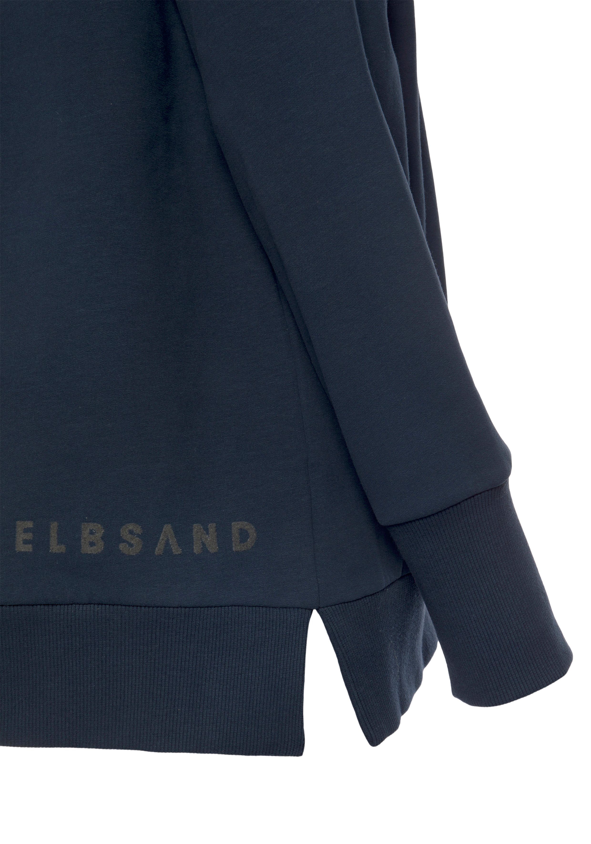Elbsand Hoodie Svana met logoprint, comfortabele hoodie, zijslitsen