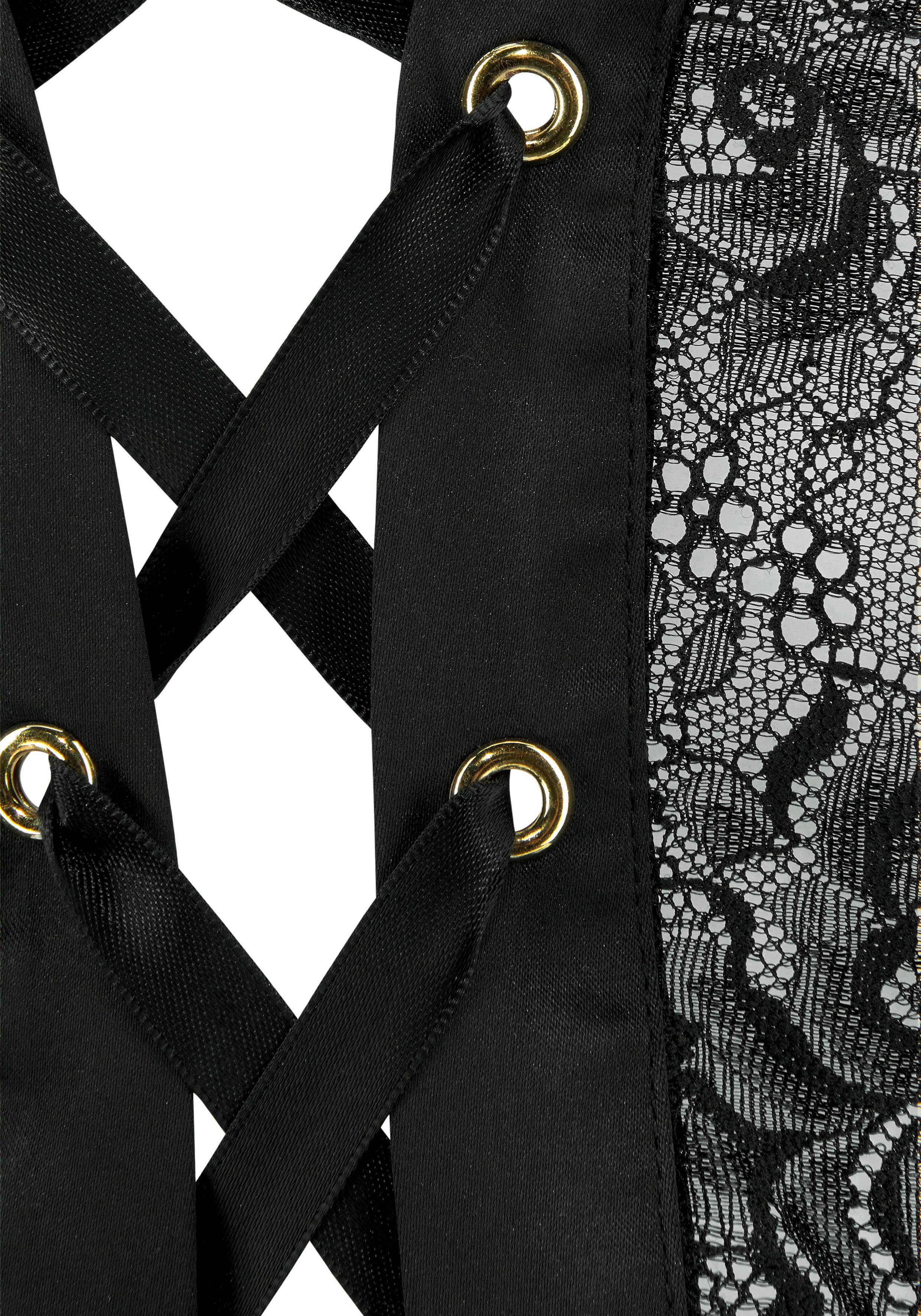 petite fleur gold Stringbody met spannende bandjes en kant