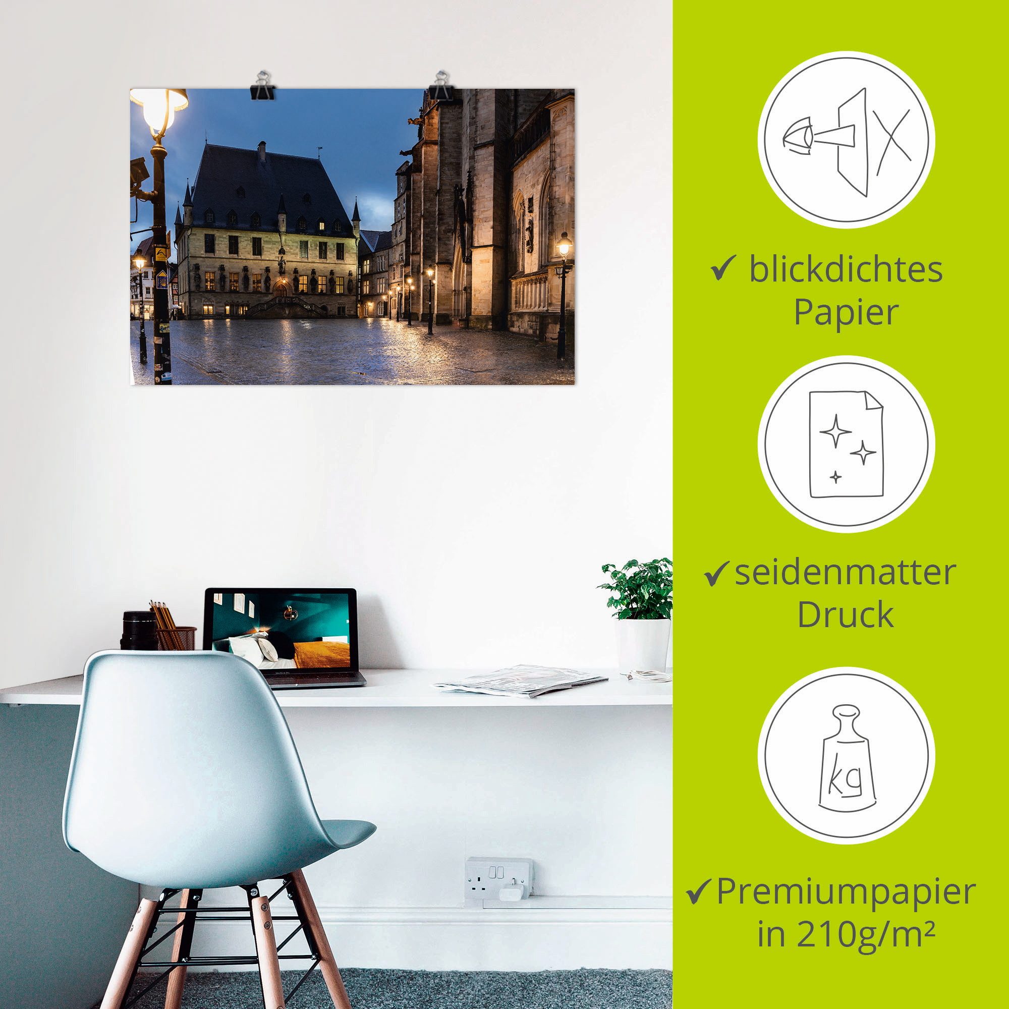Artland Artprint Stadhuis Osnabrück I als artprint van aluminium, artprint voor buiten, poster in diverse formaten