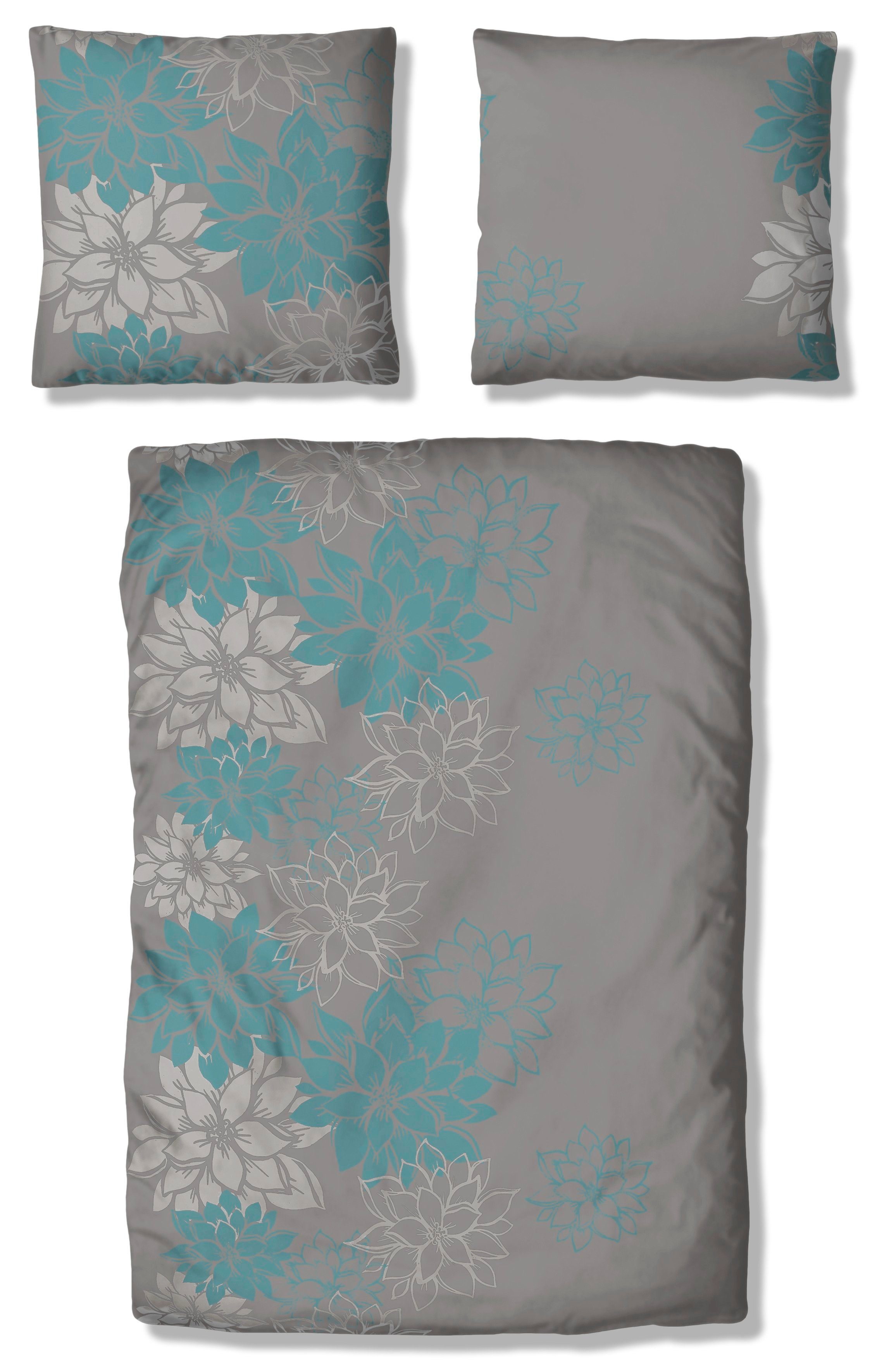 Home affaire Overtrekset Susan in mt. 135x200 of 155x220 cm in verschillende kwaliteiten, romantische dekbedovertrek met bloemen (2-delig)