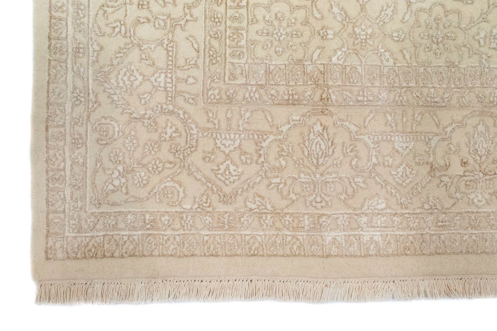 morgenland Wollen kleed Täbriz vloerkleed met de hand geknoopt beige