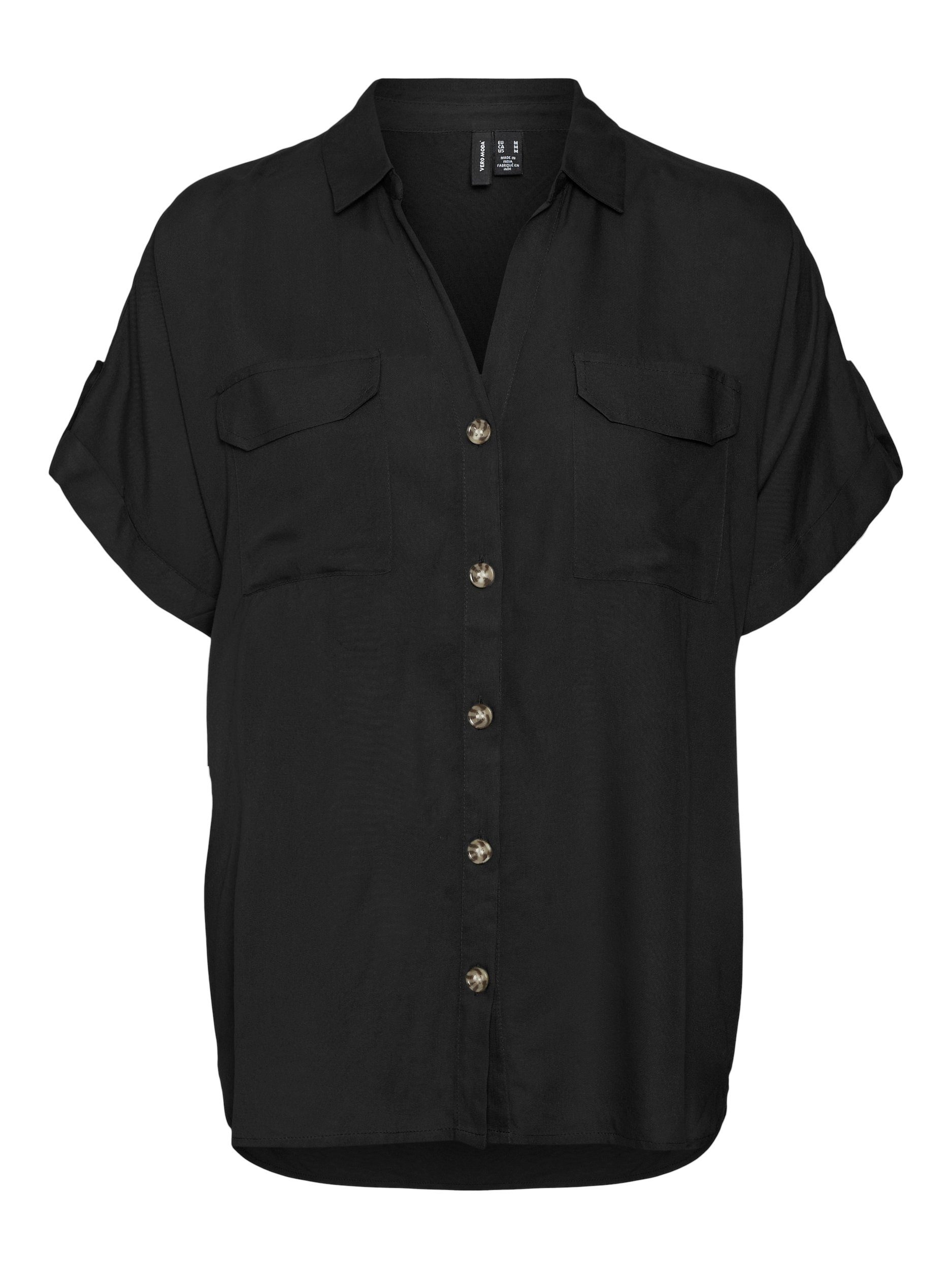 Vero Moda Curve Blouse met korte mouwen VMCBUMPY S S SHIRT WVN GA CUR NOOS
