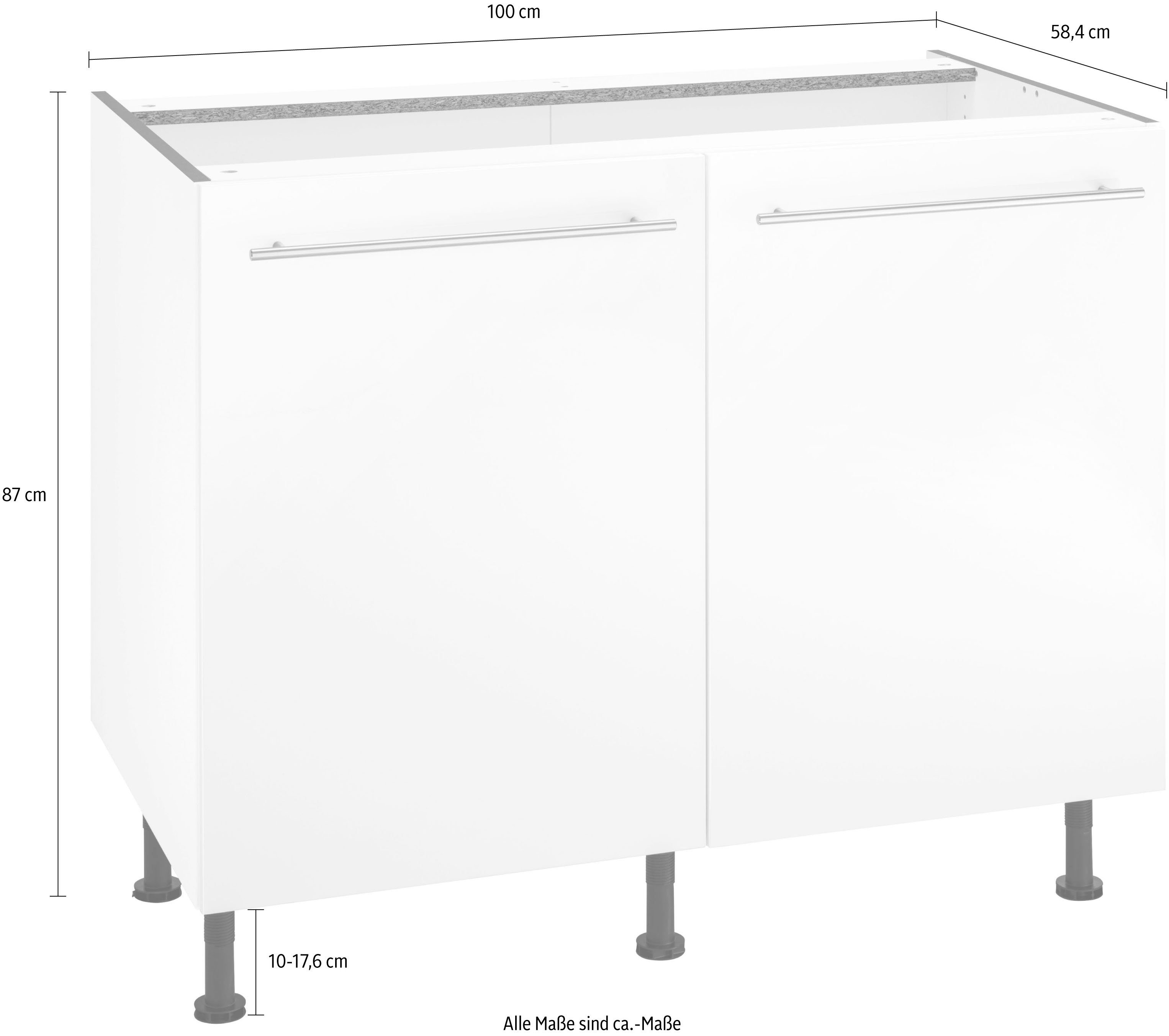 OPTIFIT Onderkast Bern 100 cm breed, met 2 deuren, 2 laden, met in hoogte verstelbare poten