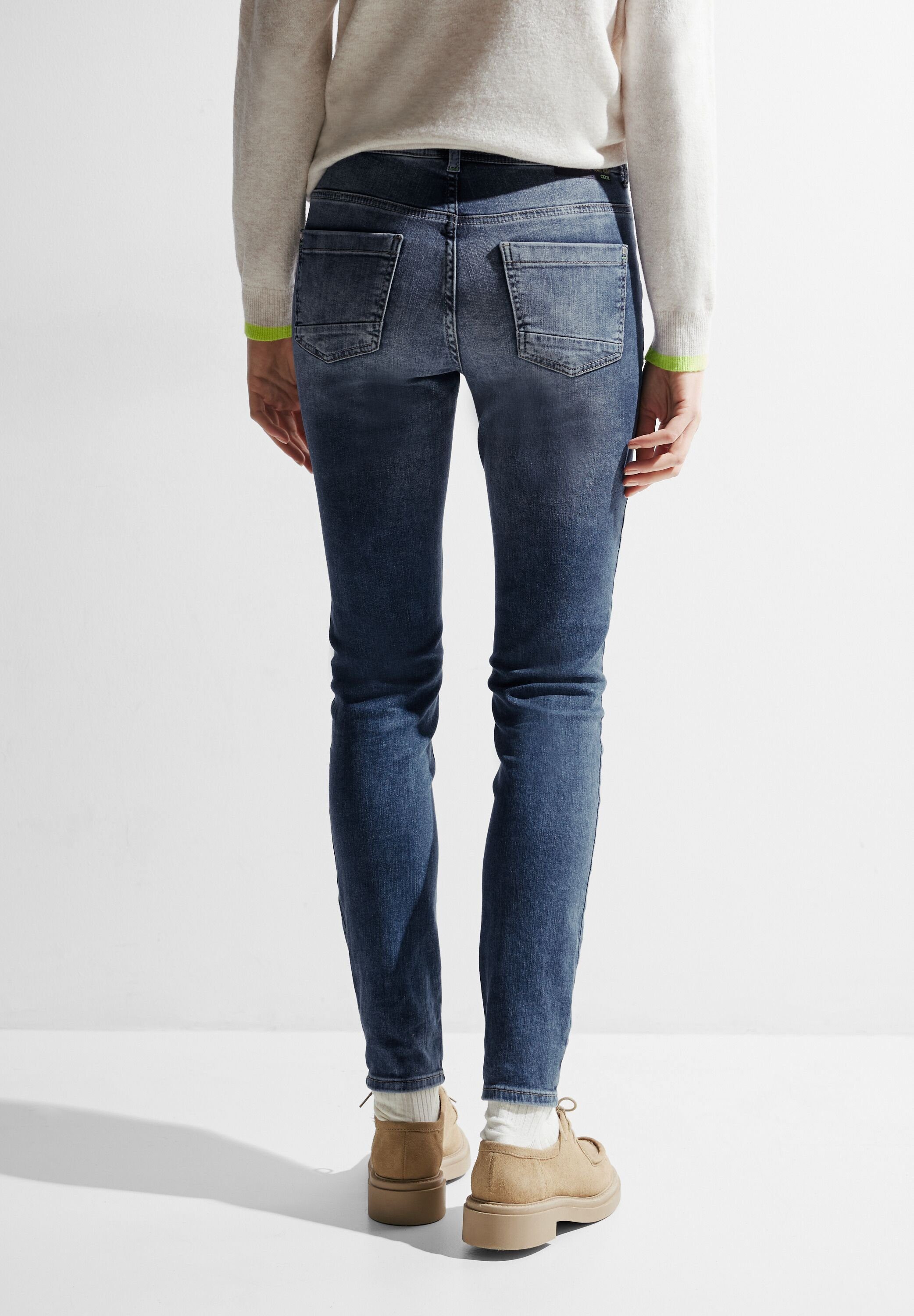 Cecil Slim fit jeans Vicky Authentic in middenblauwe wassing