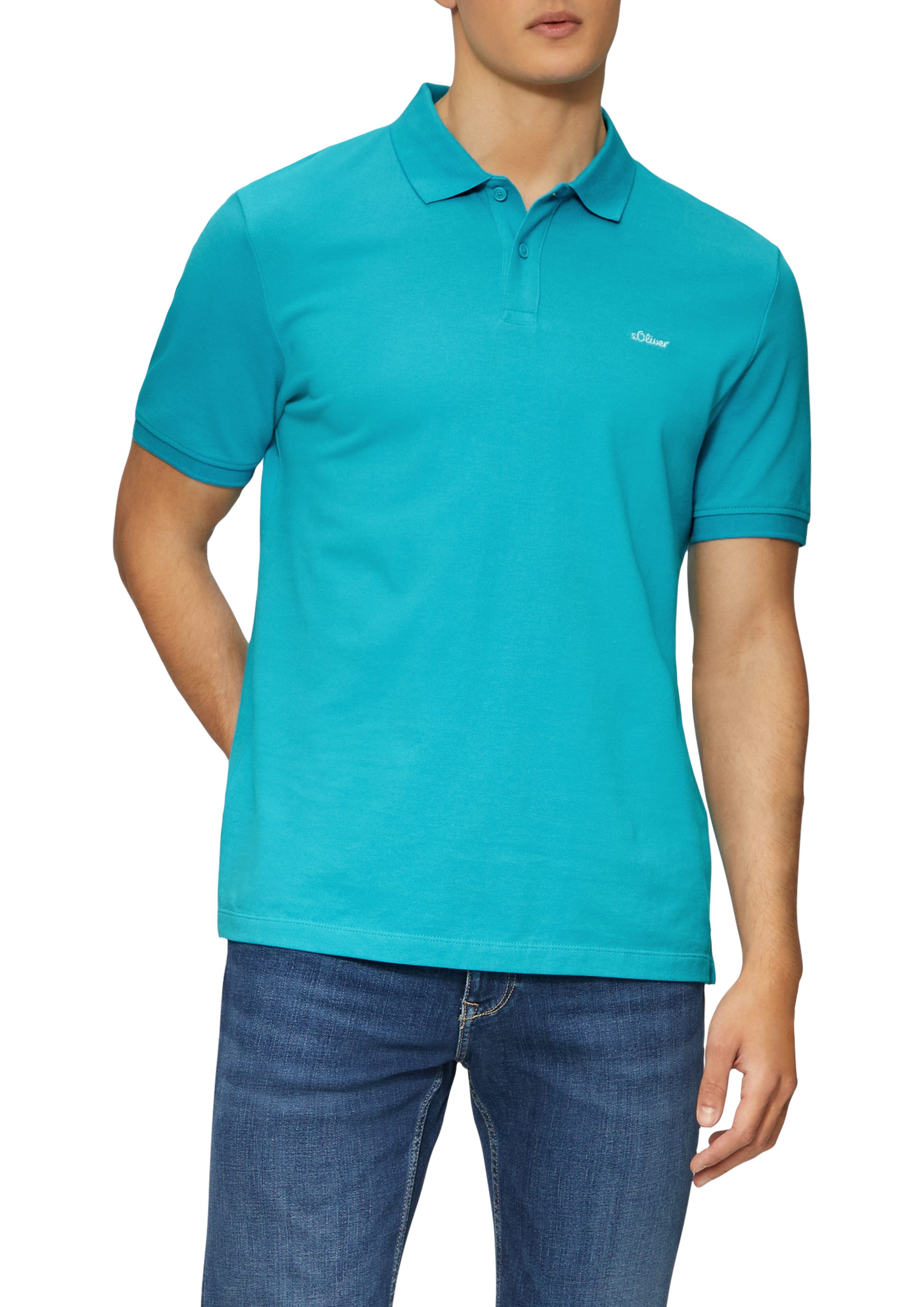 s.Oliver Poloshirt met geborduurd logo heren poloshirts maat M blauw