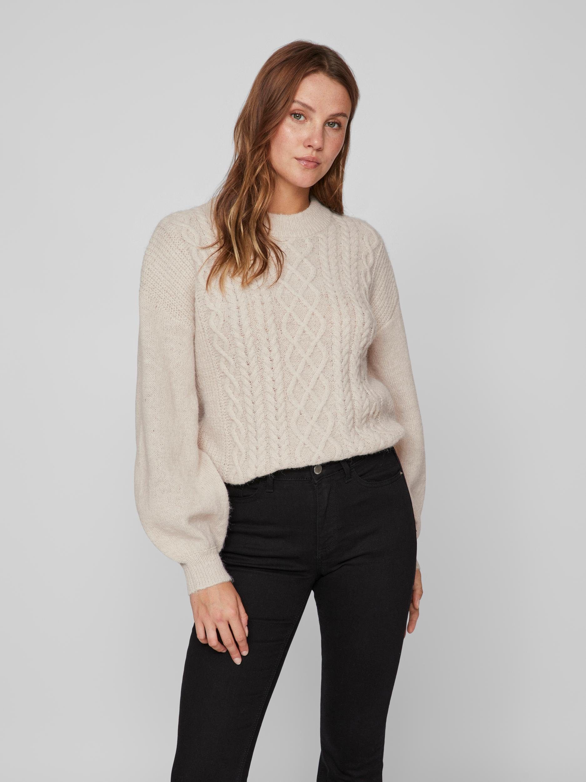Vila Gebreide trui VICHINTI O-NECK CABLE KNIT TOP/SU-NOOS