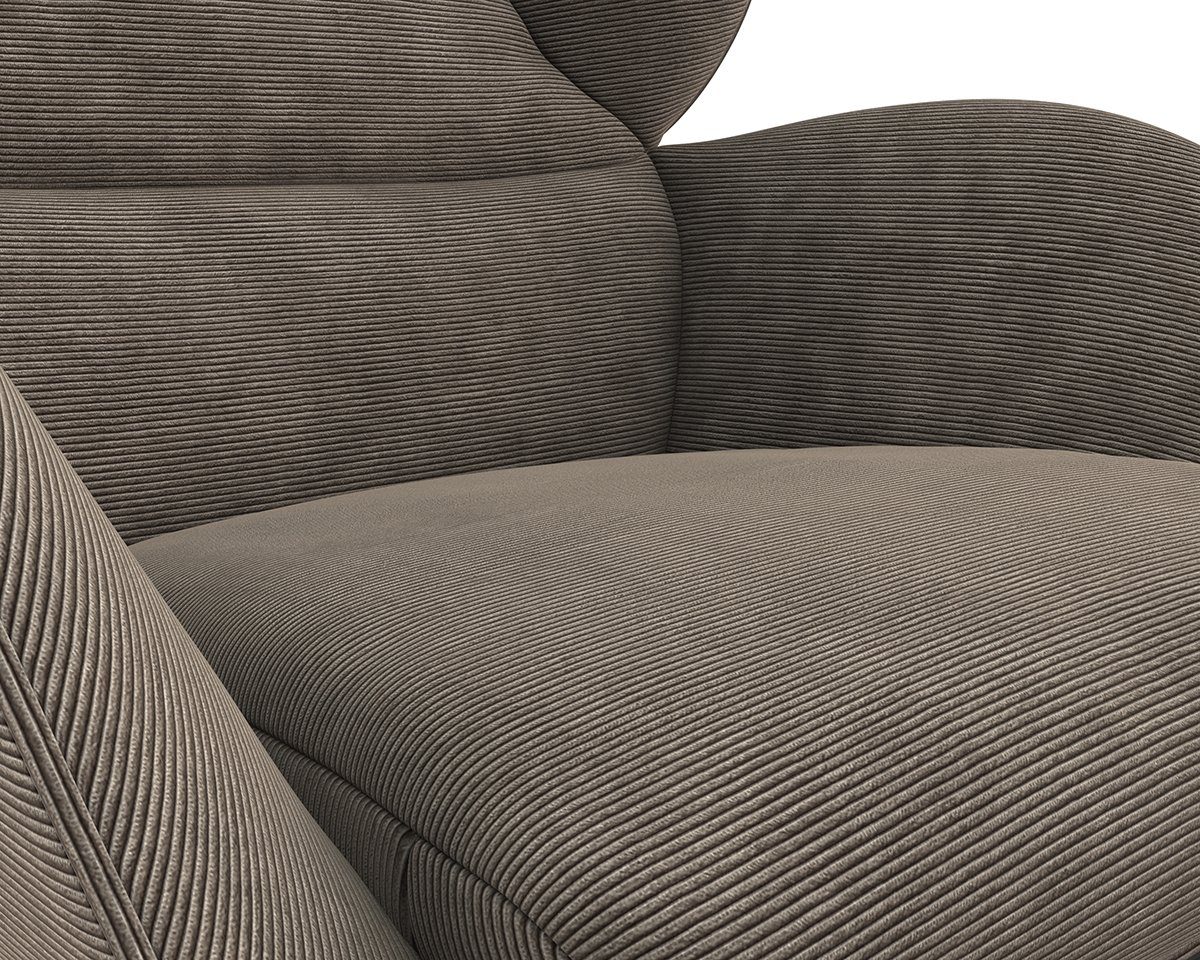 FLEXLUX Oorfauteuil Adria designstoel, loungestoel, Stijl & comfort, organische vorm, zwarte houten voet
