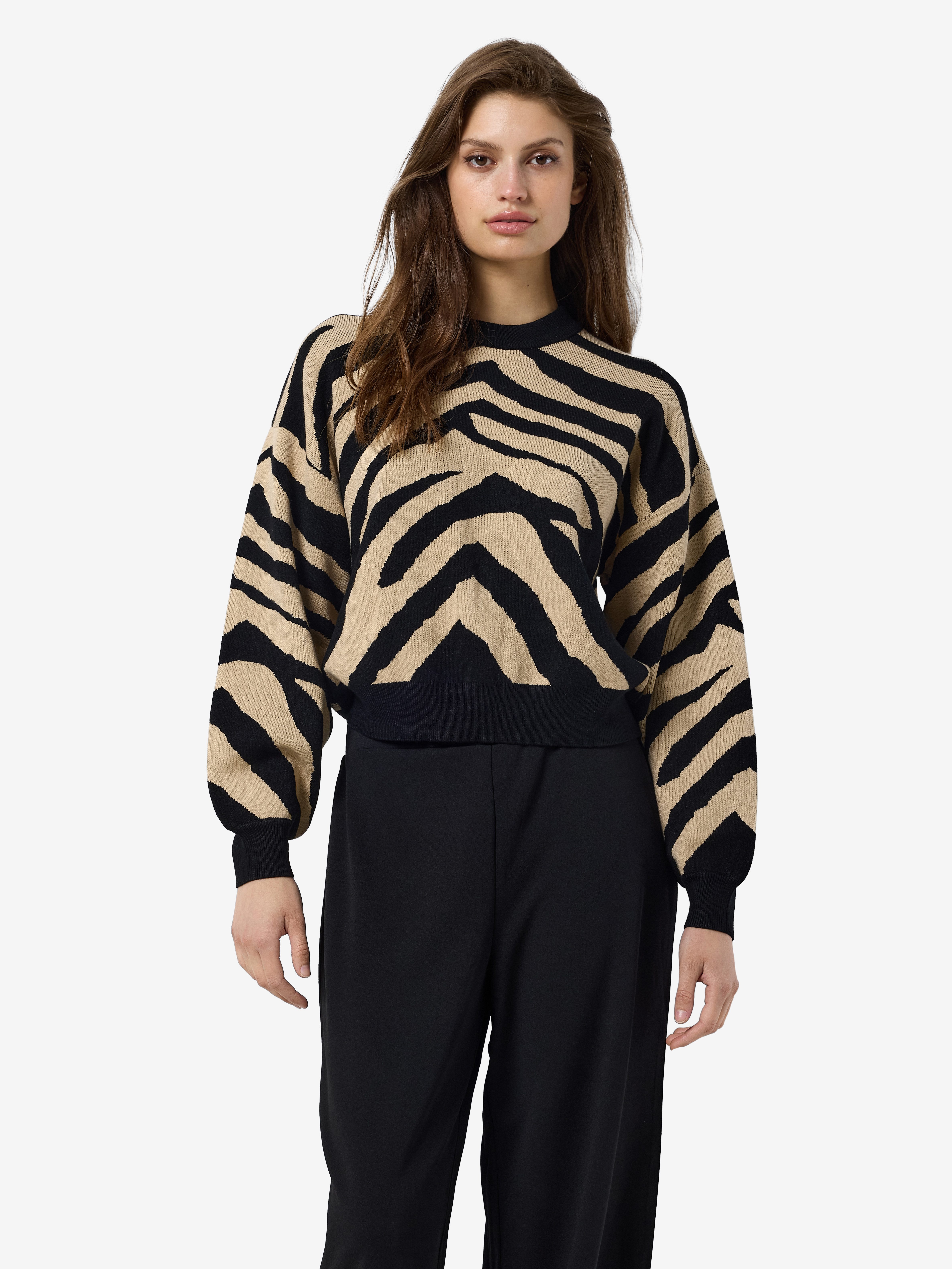 Noisy may Gebreide trui NMCHARLOTT L S O-NECK KNIT FWD NOOS