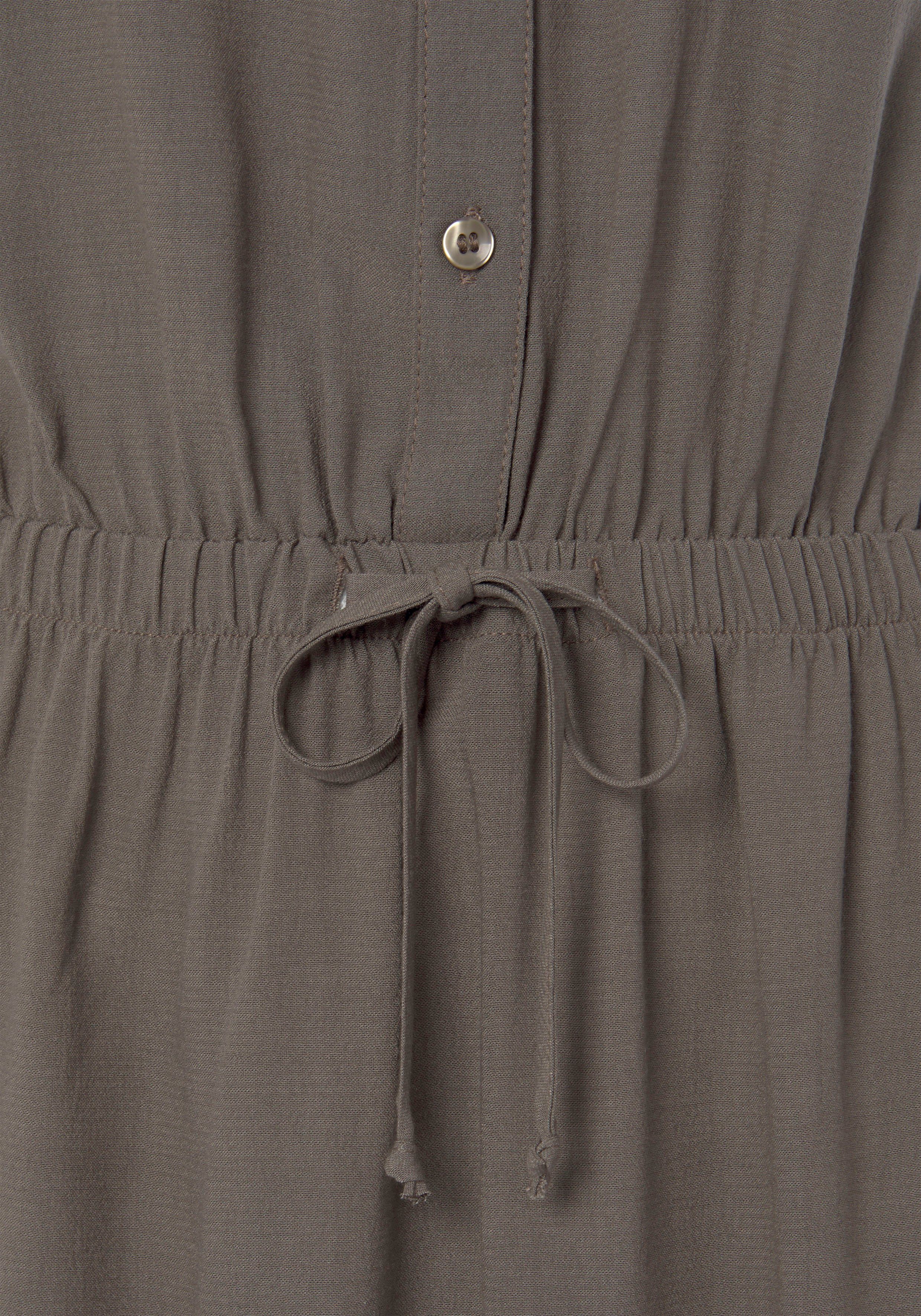 Lascana Zomerjurk Overhemdkraag en V-hals, blousejurk met elastische tailleband