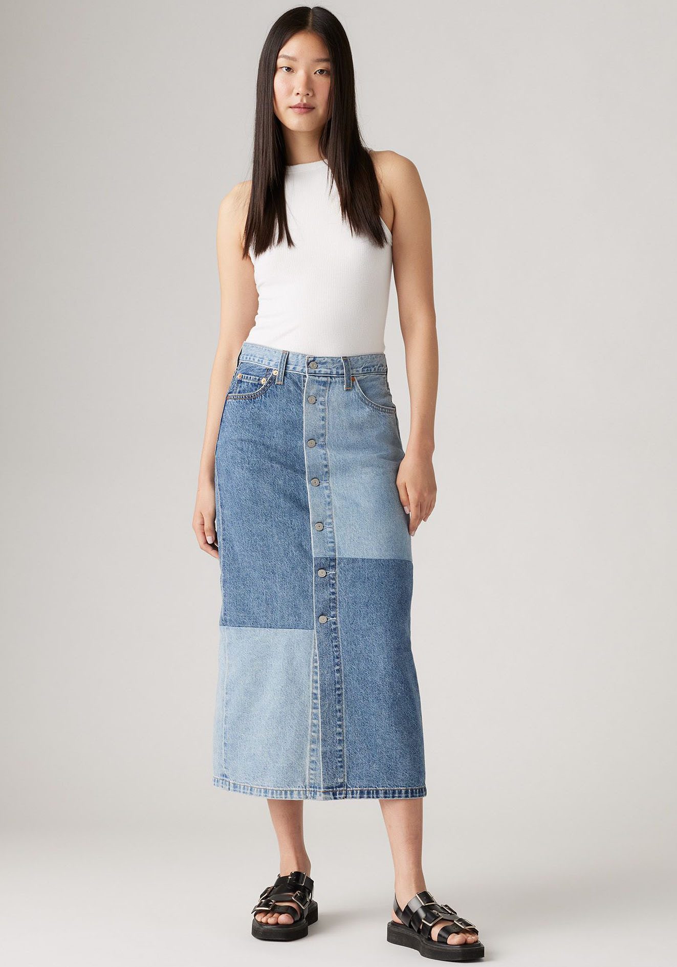 Levi's® Midirok BUTTON MIDI SKIRT PAT