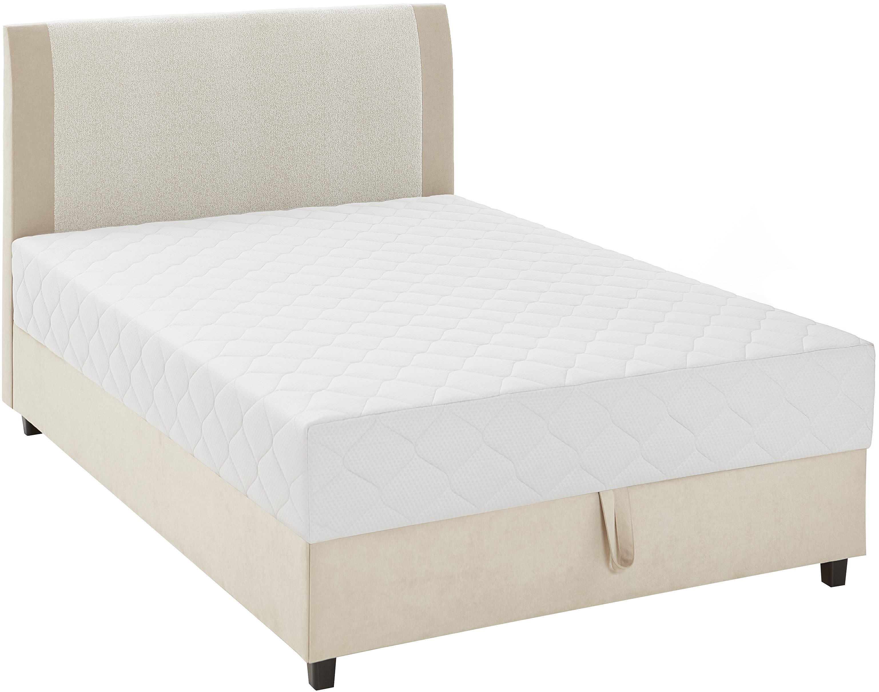 ATLANTIC home collection Boxspring Borgholm met pocketveringsmatras, bedkist en garnering in het hoofdbord