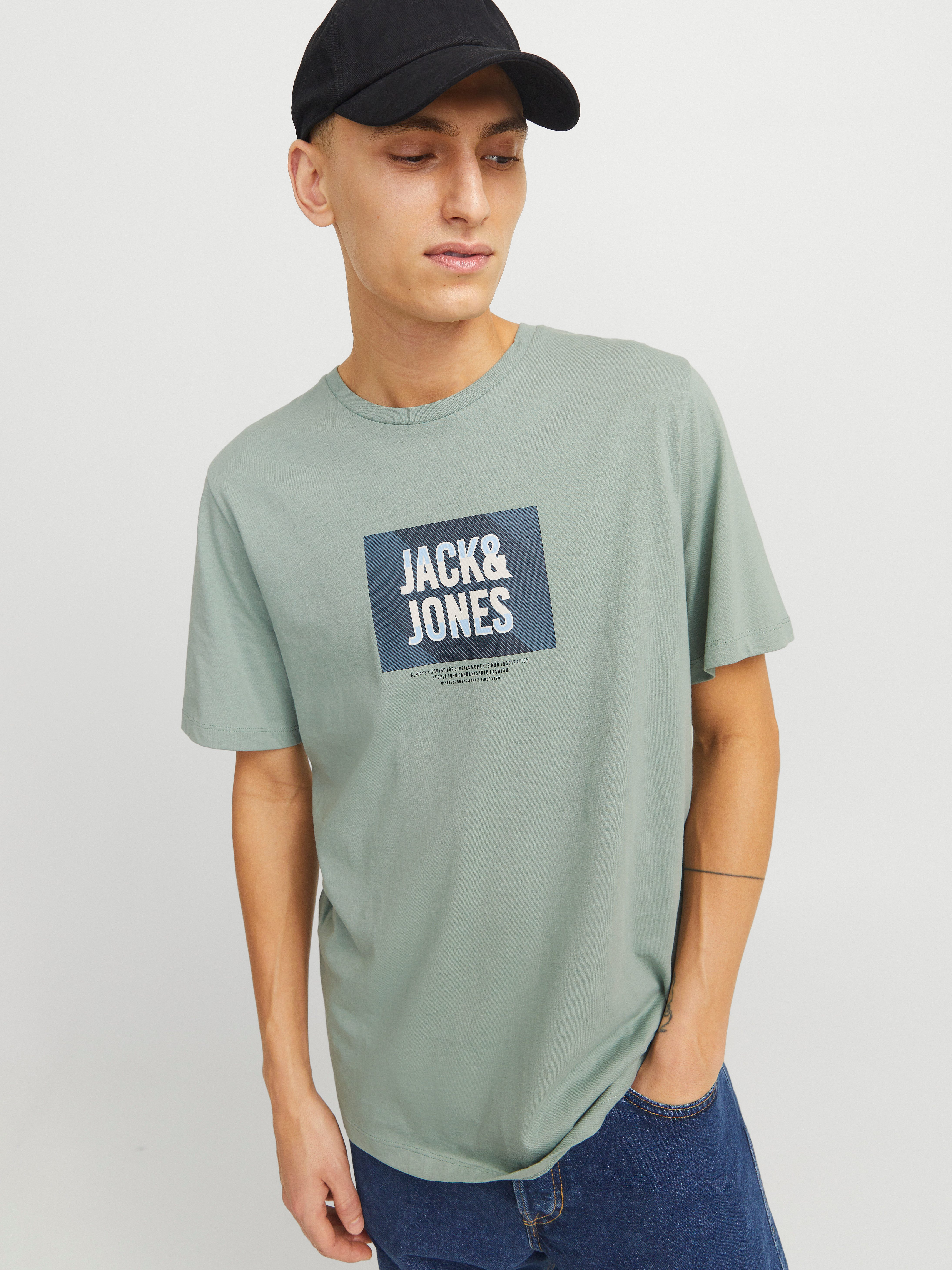 Jack & Jones Shirt met print JJHUDSON TEE SS CREW NECK
