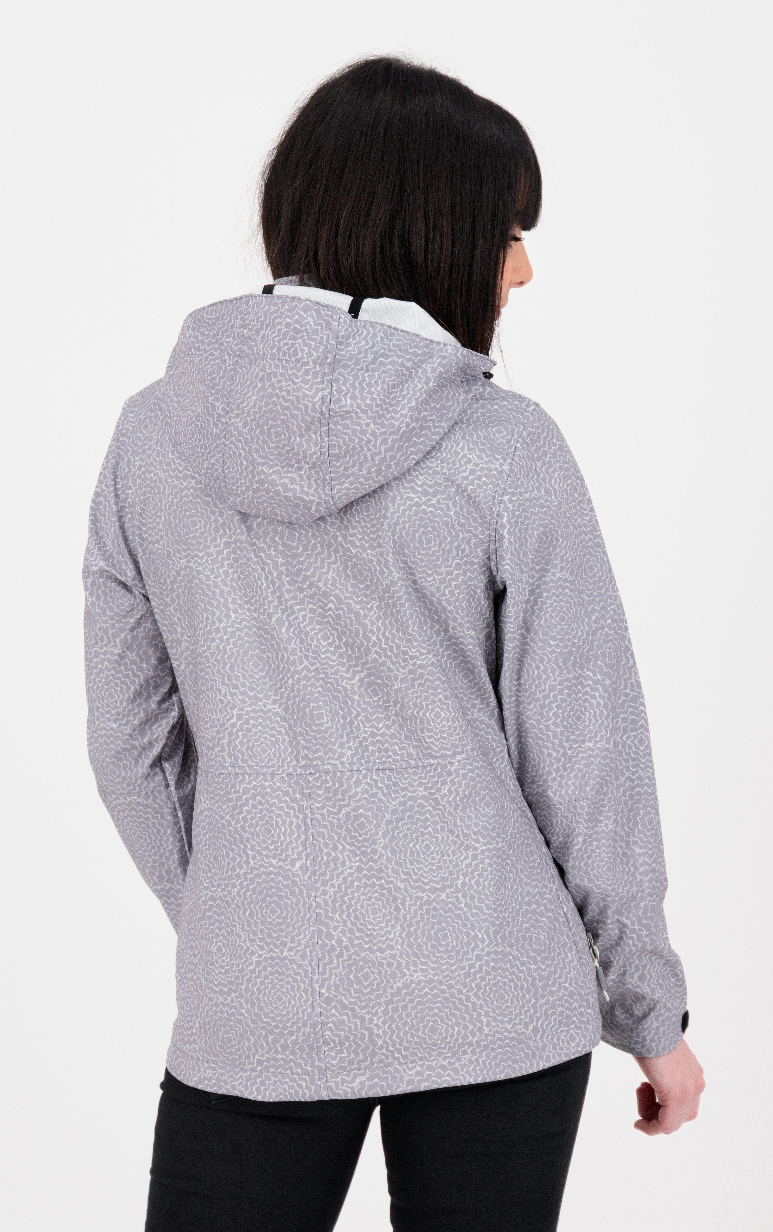 LPO Softshell-jack licht softshell-jack met all-over-print en afneembare capuchon