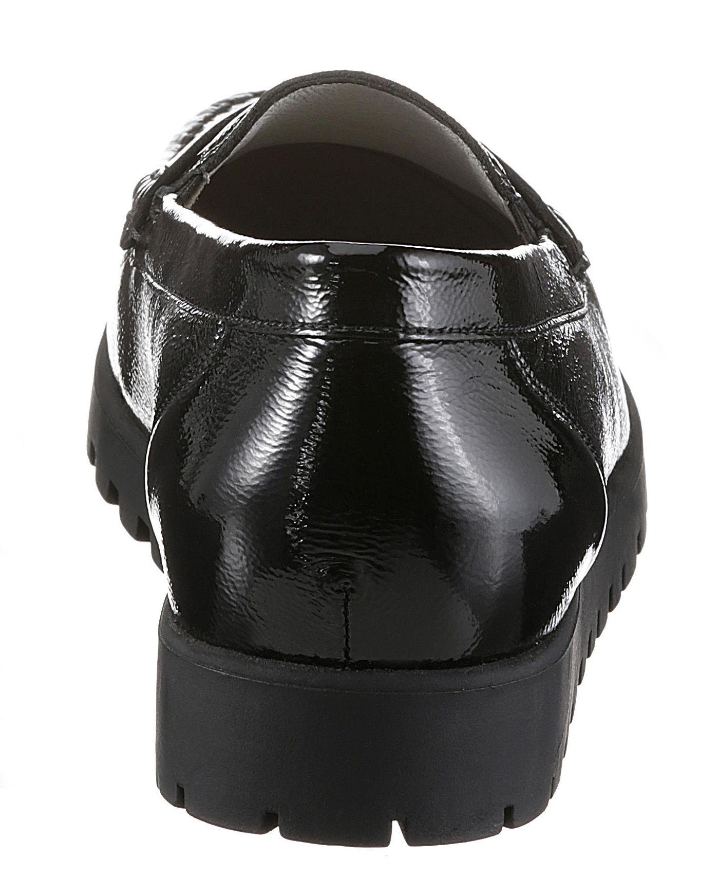 Waldläufer Mocassins HEGLI Slipper, comfortabele schoen van lakleer, in comfortabele schoenwijdte H