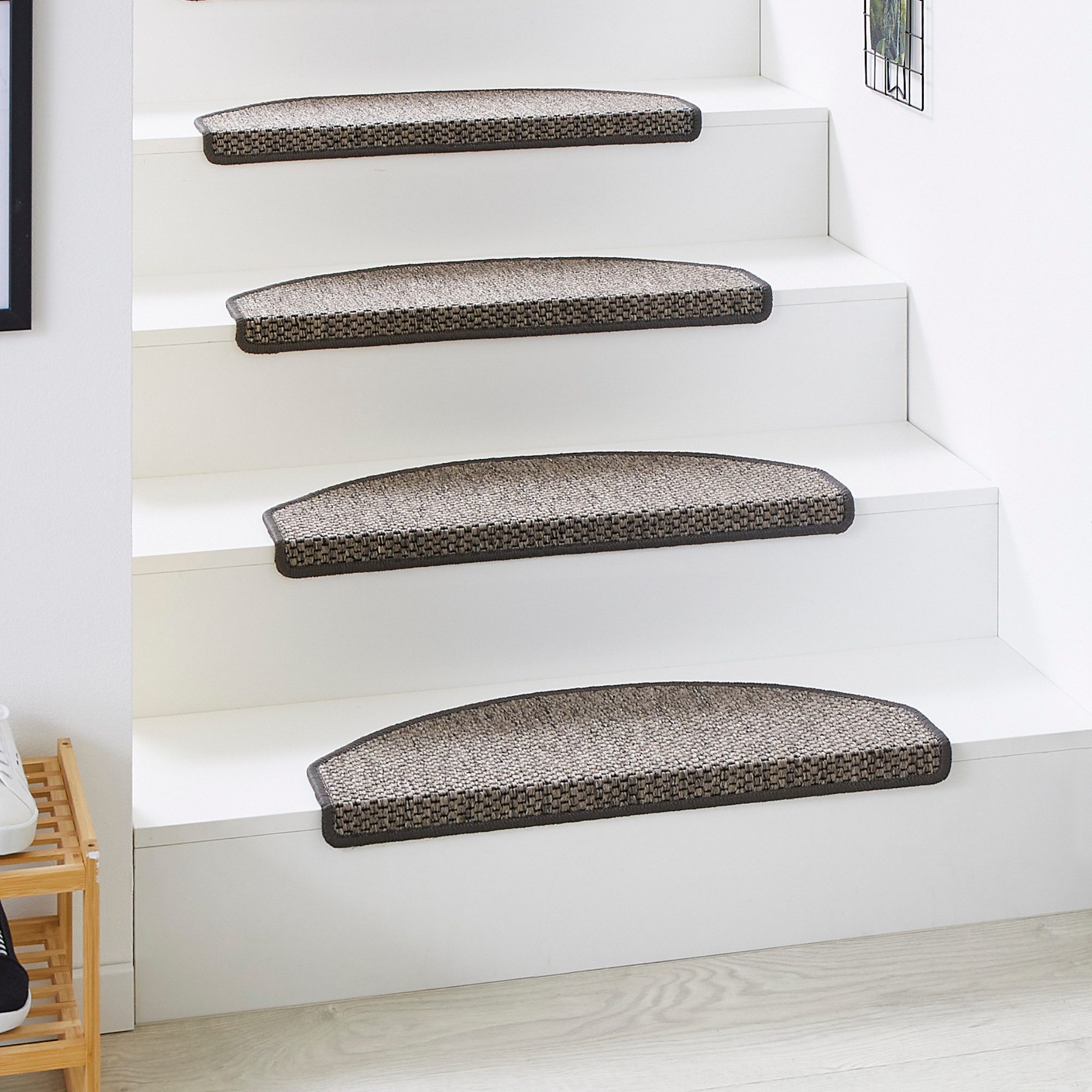 Andiamo Tredemat Skagen gemêleerd, zelfklevend, slijtvast, 15 stuks in een set trapbekleding grijs