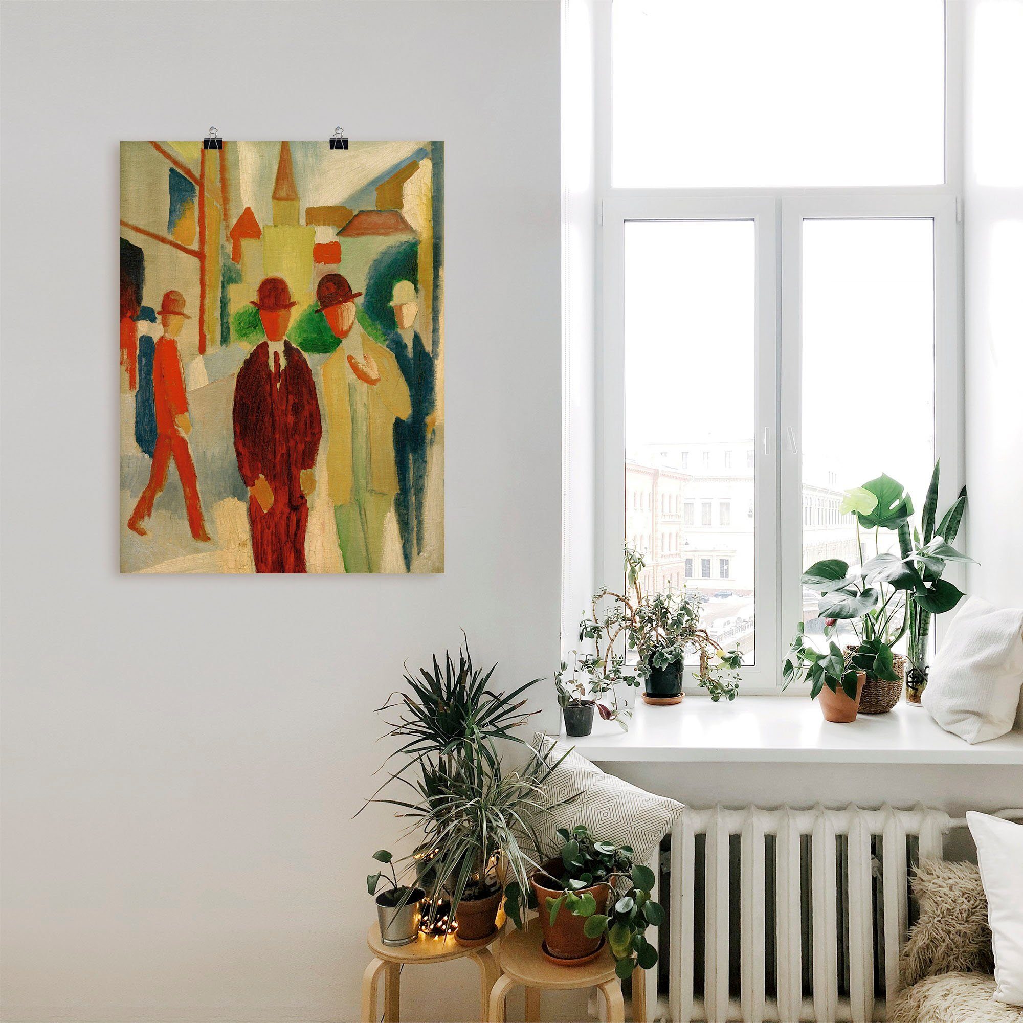 Artland Artprint Lichte straat met mensen als artprint op linnen, muursticker of poster in verschillende maten