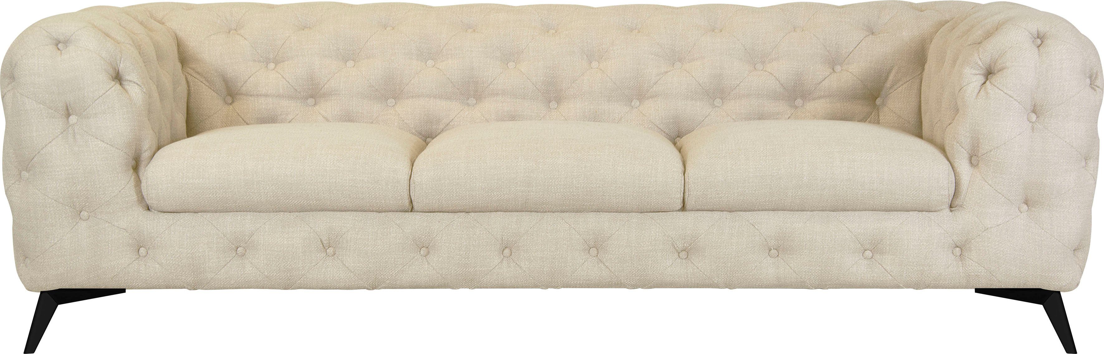 leonique chesterfield-bank glynis luxueuze capitonnage, moderne chesterfield look, kleur van de poten ter keuze beige