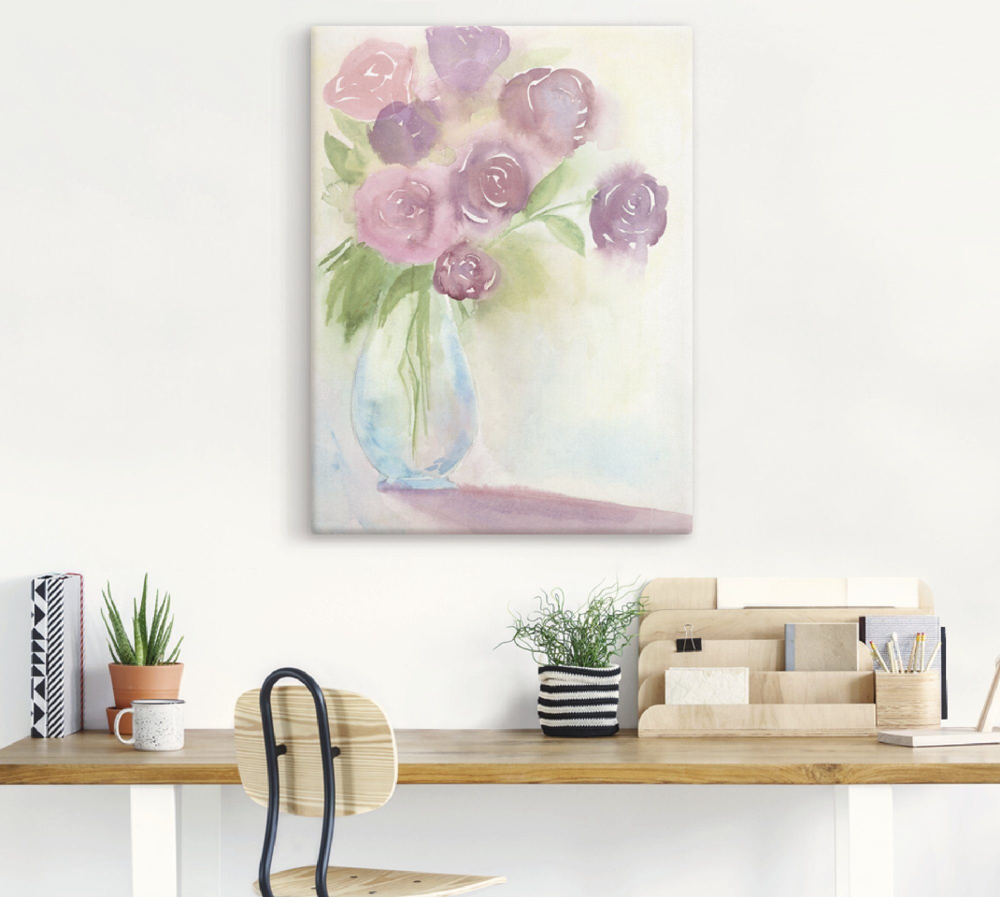 Artland Artprint op linnen Felgekleurde struisvogel II