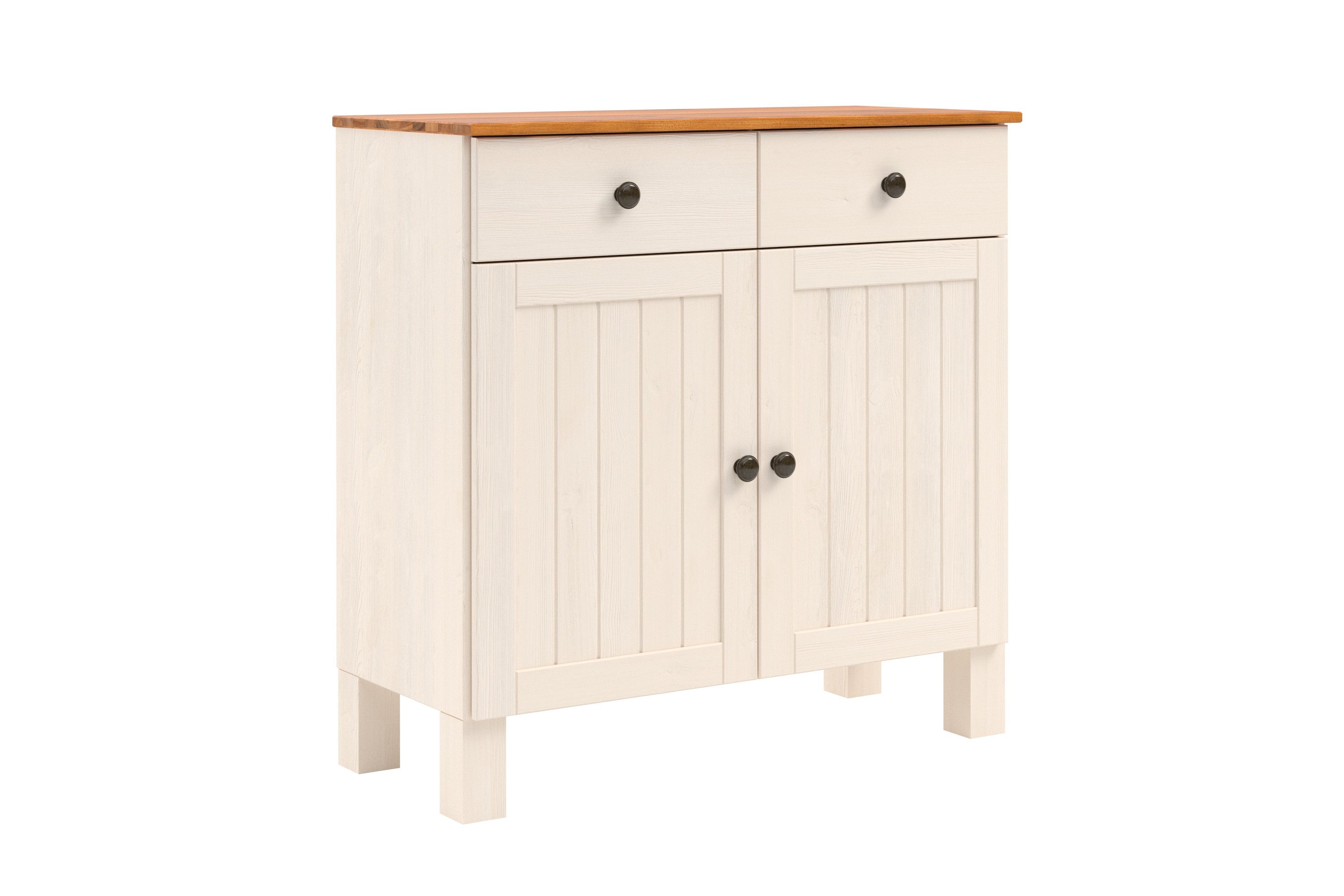 Home affaire Sidetable Alby2 Met 2 deuren, 2 lades en metalen grepen, breedte 85 cm dressoirs wit