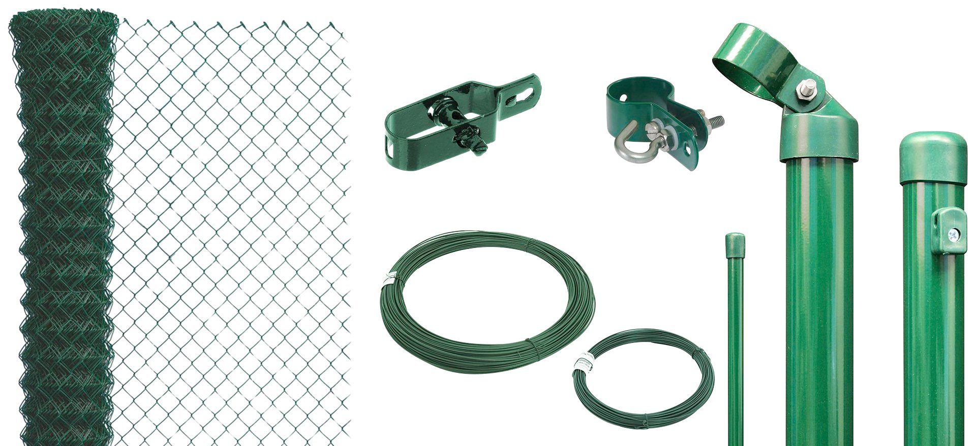 GAH Alberts Draadgaasafrastering Hoogte: 80 - 200 cm, totale lengte: 15 - 100 m, voor plaatsing in beton (set) hekken groen