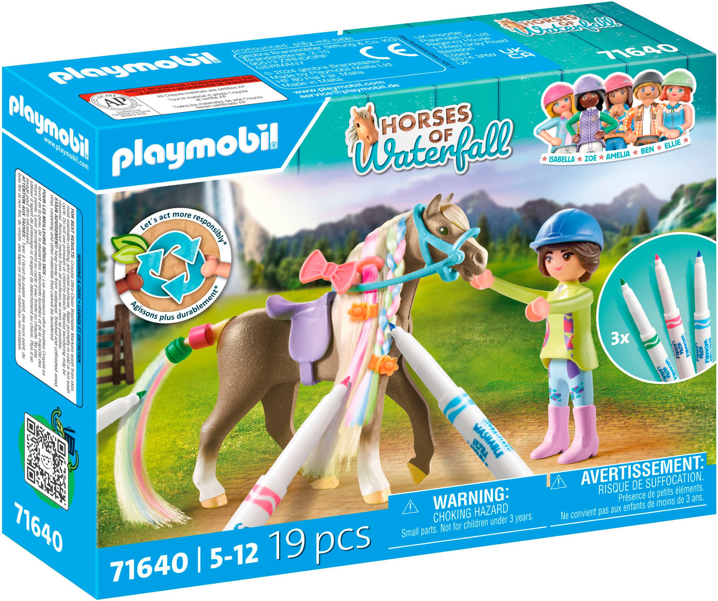 Playmobil® Constructie-speelset Creatief set met paard en stiften (71640), Horses of Waterfall (19-delig)