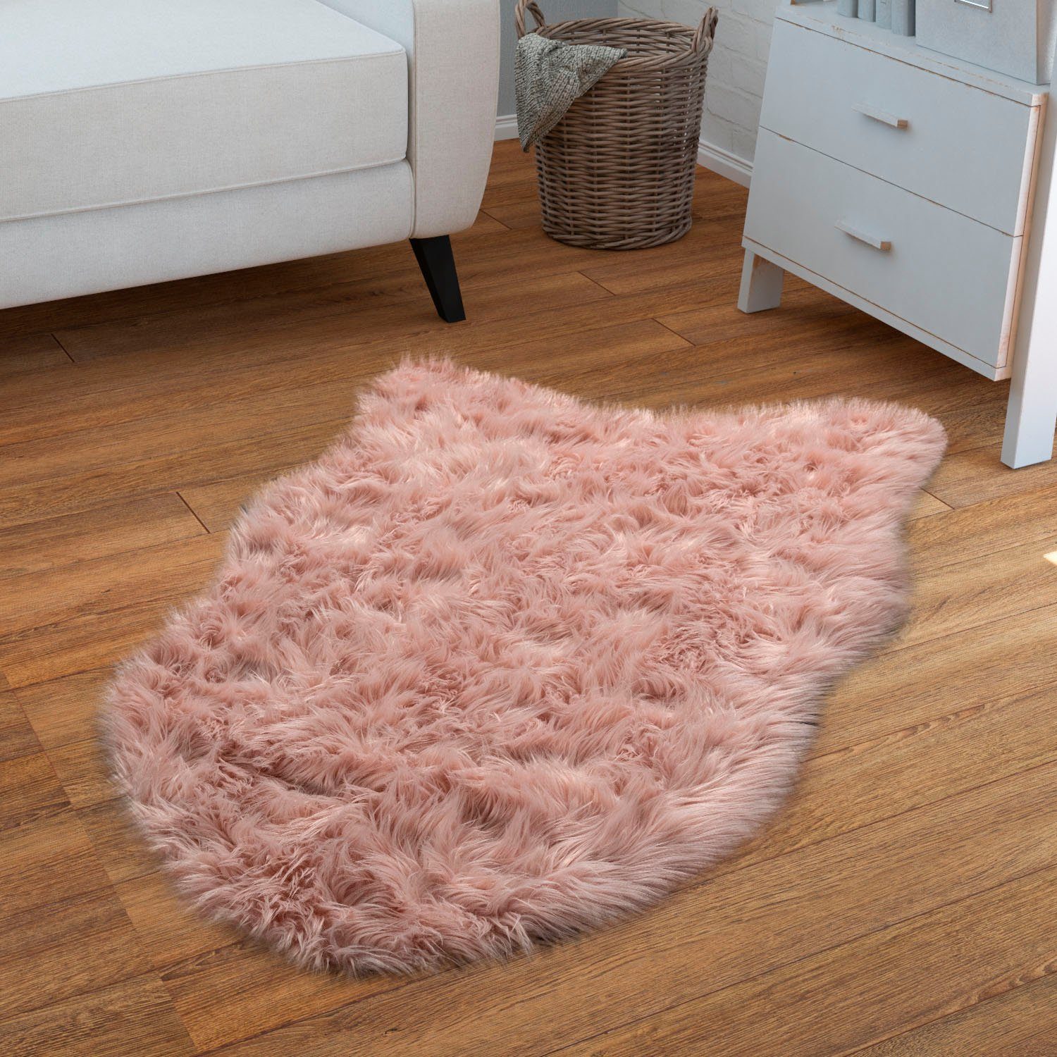 Paco Home Vachtvloerkleed Playa 960 Imitatiebont, flokati-look, hoge pool, heerlijk zacht, unikleuren