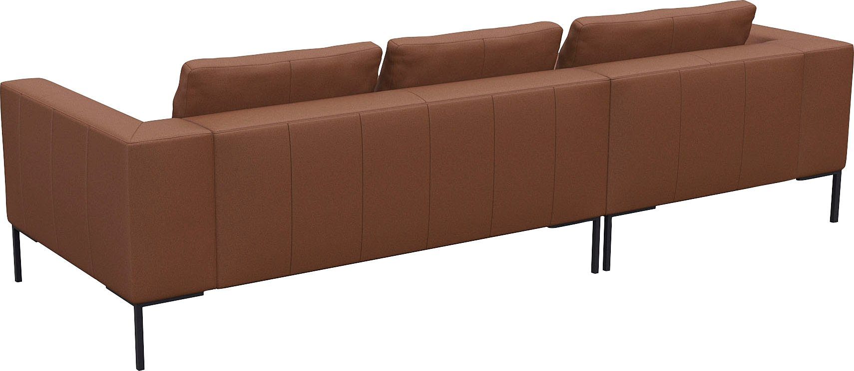 FLEXLUX Hoekbank Loano, geweldige zitcomfort, L-vorm moderne zitbank, vrijstaand, losse kussens, koudschuim in de zitting