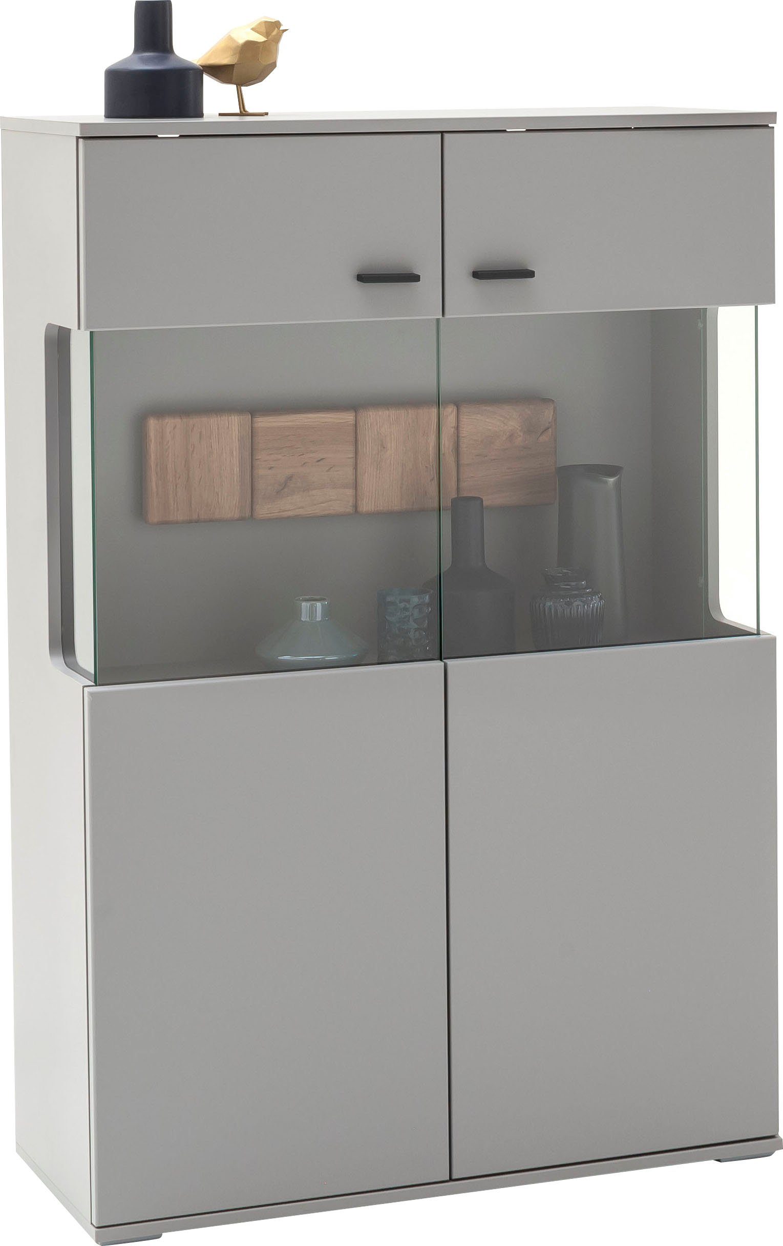 MCA furniture Wandmeubel Zadar moderne woonwandcombinatie in noordpool-grijs, naar keuze met verlichting (3-delig)