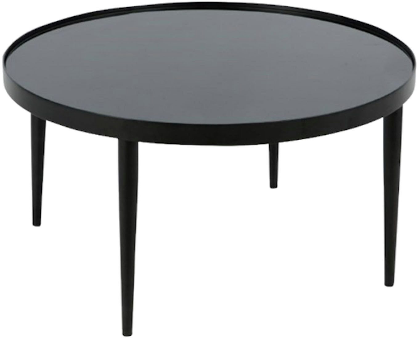 HELA Salontafel RON Ronde salontafel, glazen blad zwart, vierpoten onderstel salontafels zwart