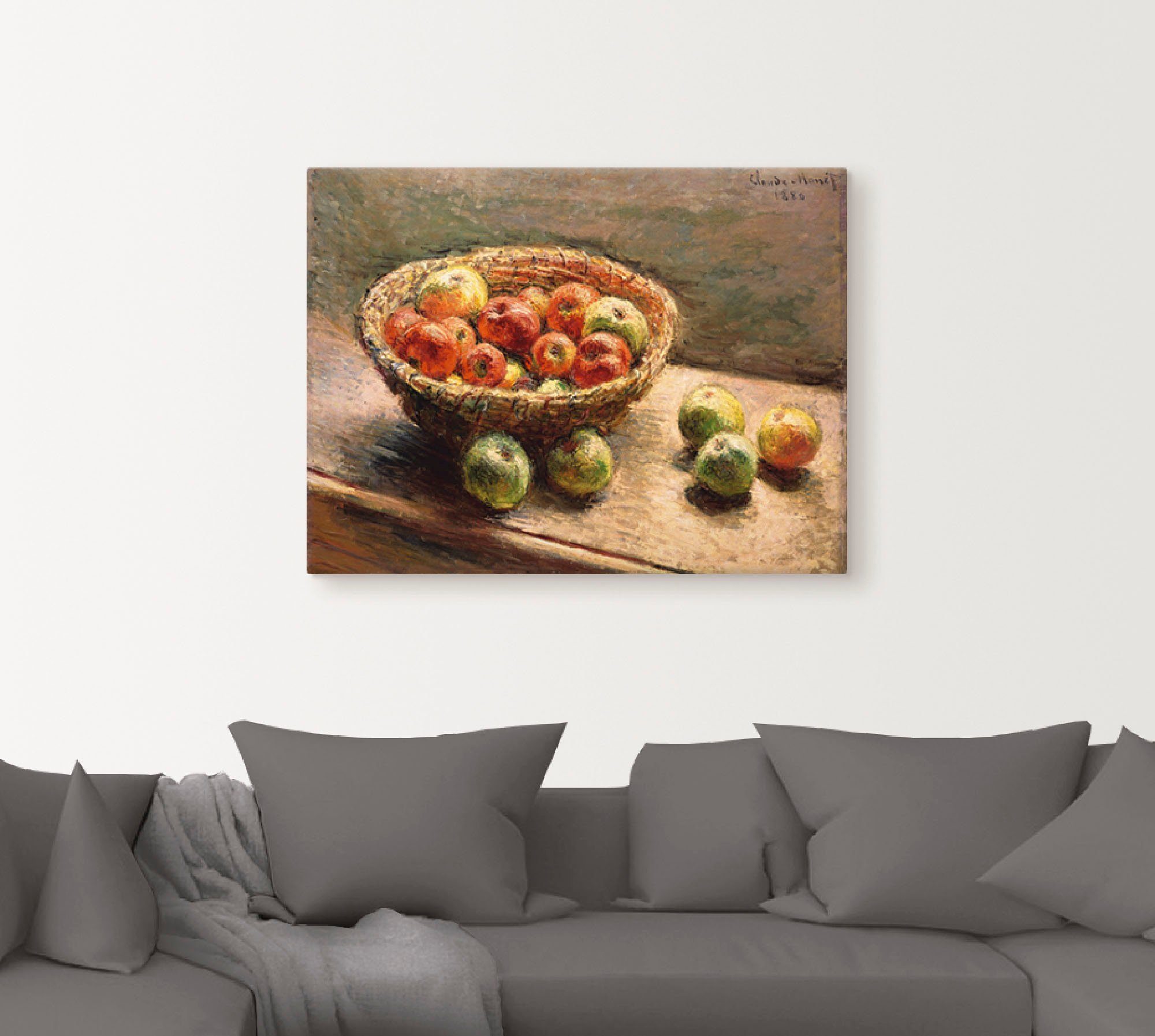 Artland Artprint op linnen Een mand met appels. 1880